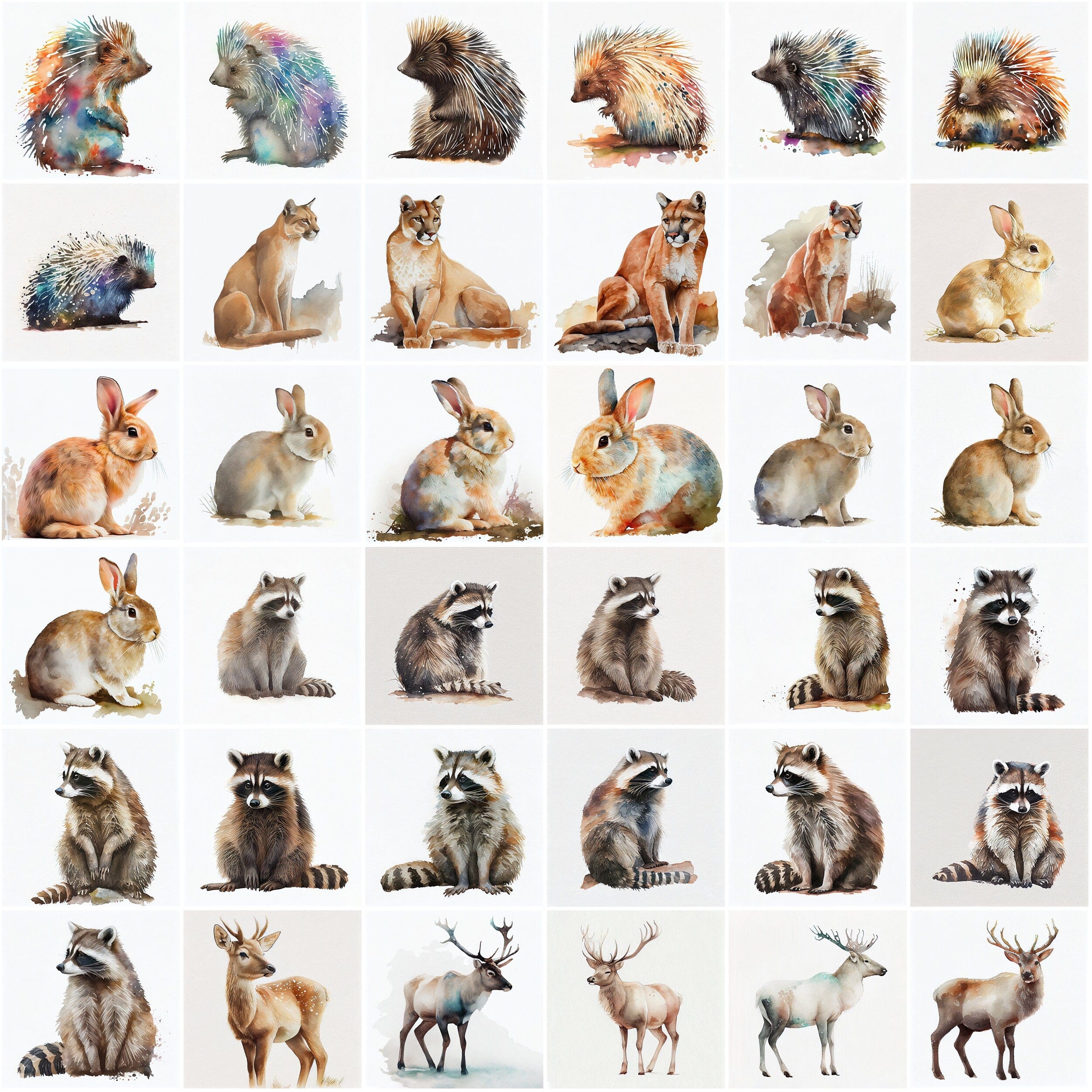 290 Watercolor Animal Images Perfect for DIY Crafts, Projects and Sublimation, Transparent Watercolor Animals, PNG animals, Clipart animals Digital Download Sumobundle