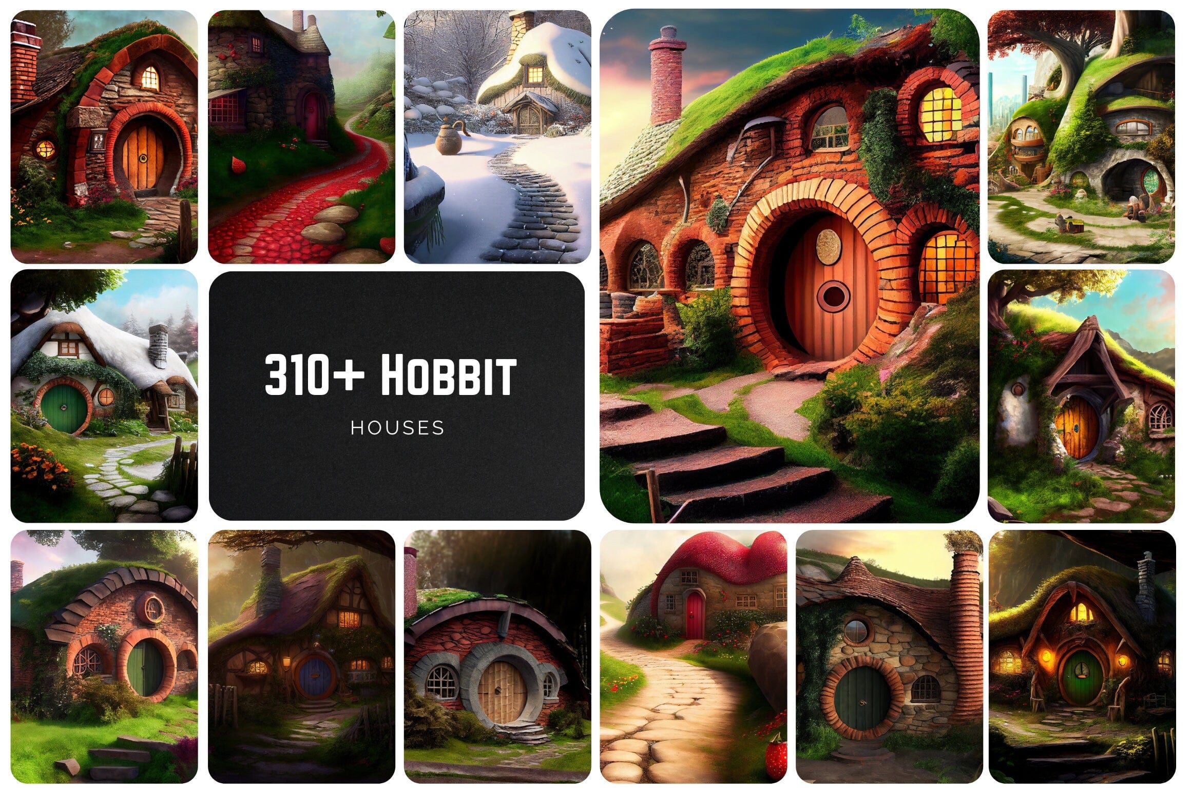 310 Unbelievable Hobbit Houses: The Ultimate Collection for Architecture and Fantasy Fans - commercial license Digital Download Sumobundle