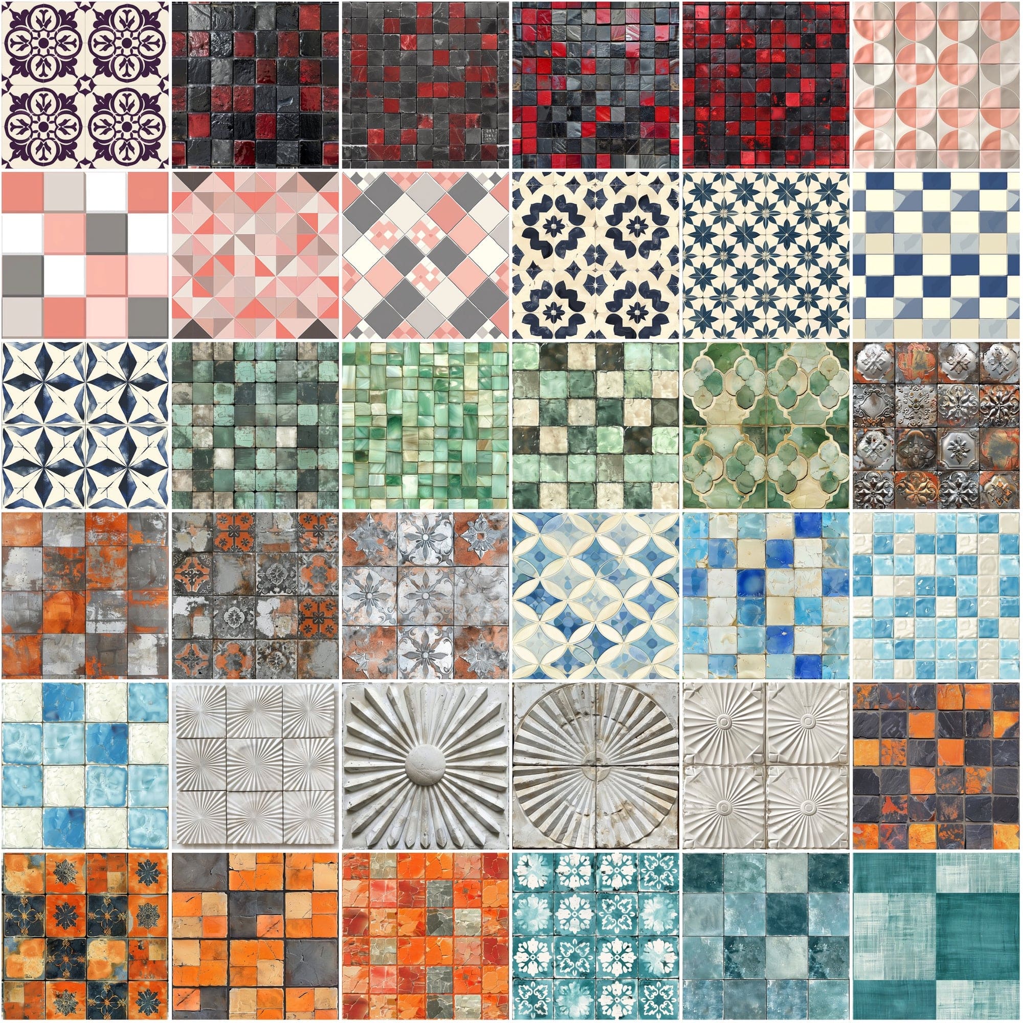 330 Ceramic Tile Seamless Patterns Bundle - High-Resolution JPG, Photoshop PAT - Commercial License Included Digital Download Sumobundle