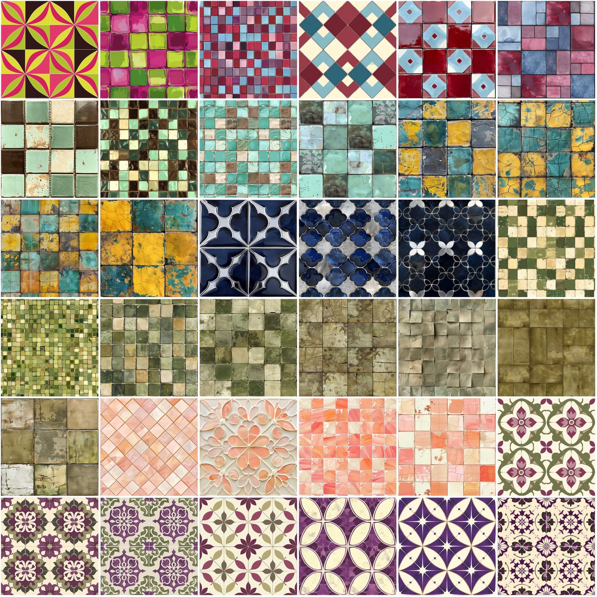 330 Ceramic Tile Seamless Patterns Bundle - High-Resolution JPG, Photoshop PAT - Commercial License Included Digital Download Sumobundle
