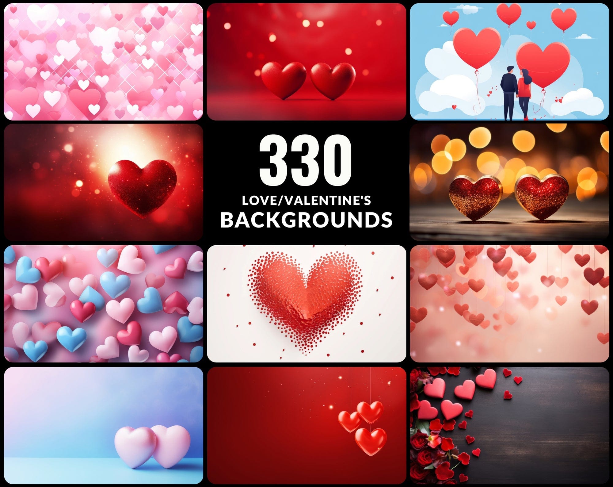 330 Love-Themed High-Resolution JPG Images for Valentine's Digital Download Sumobundle