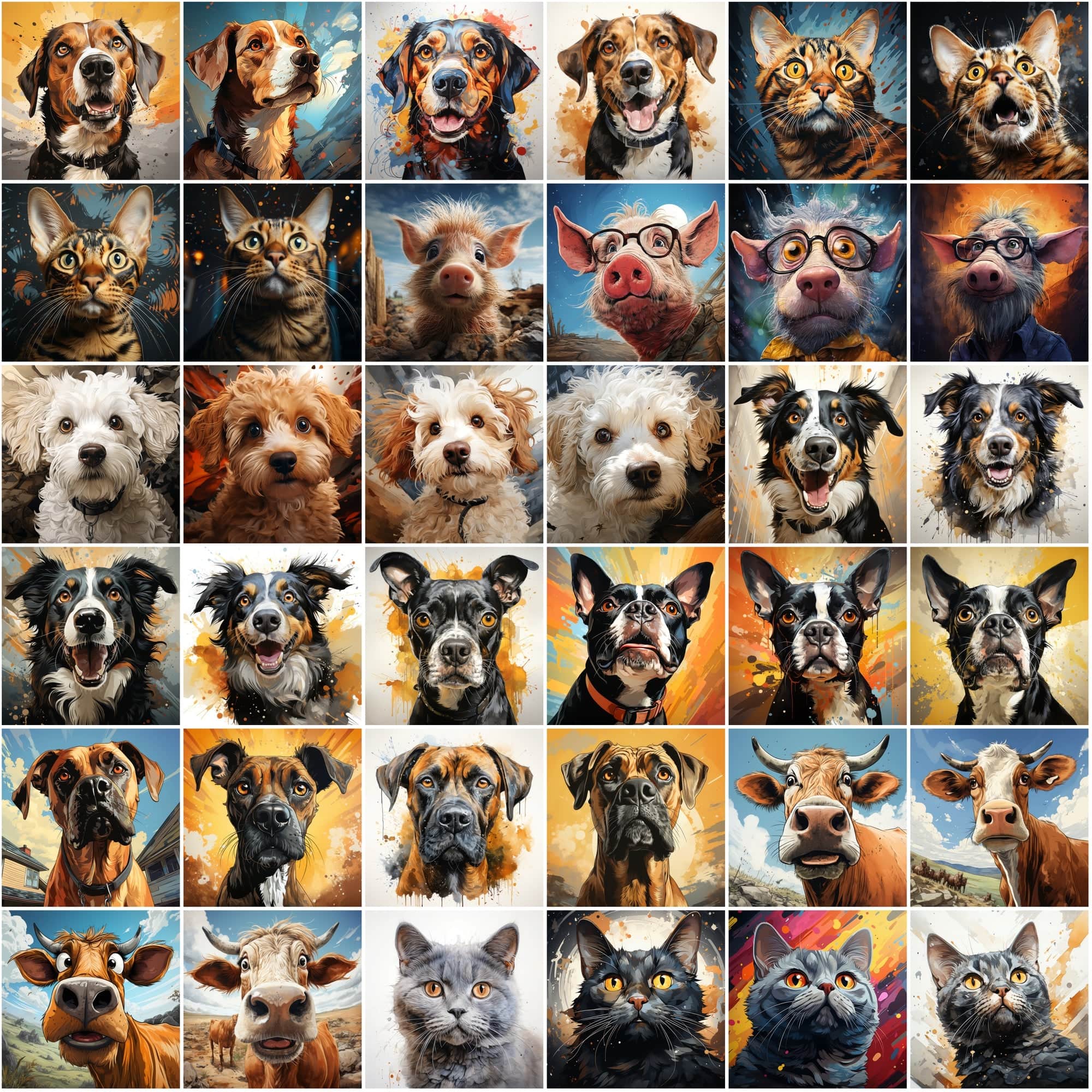 340 close-up animal illustrations collection with commercial license Digital Download Sumobundle