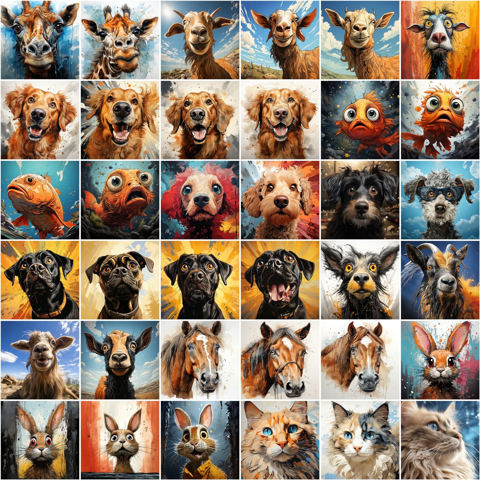 340 close-up animal illustrations collection with commercial license Digital Download Sumobundle