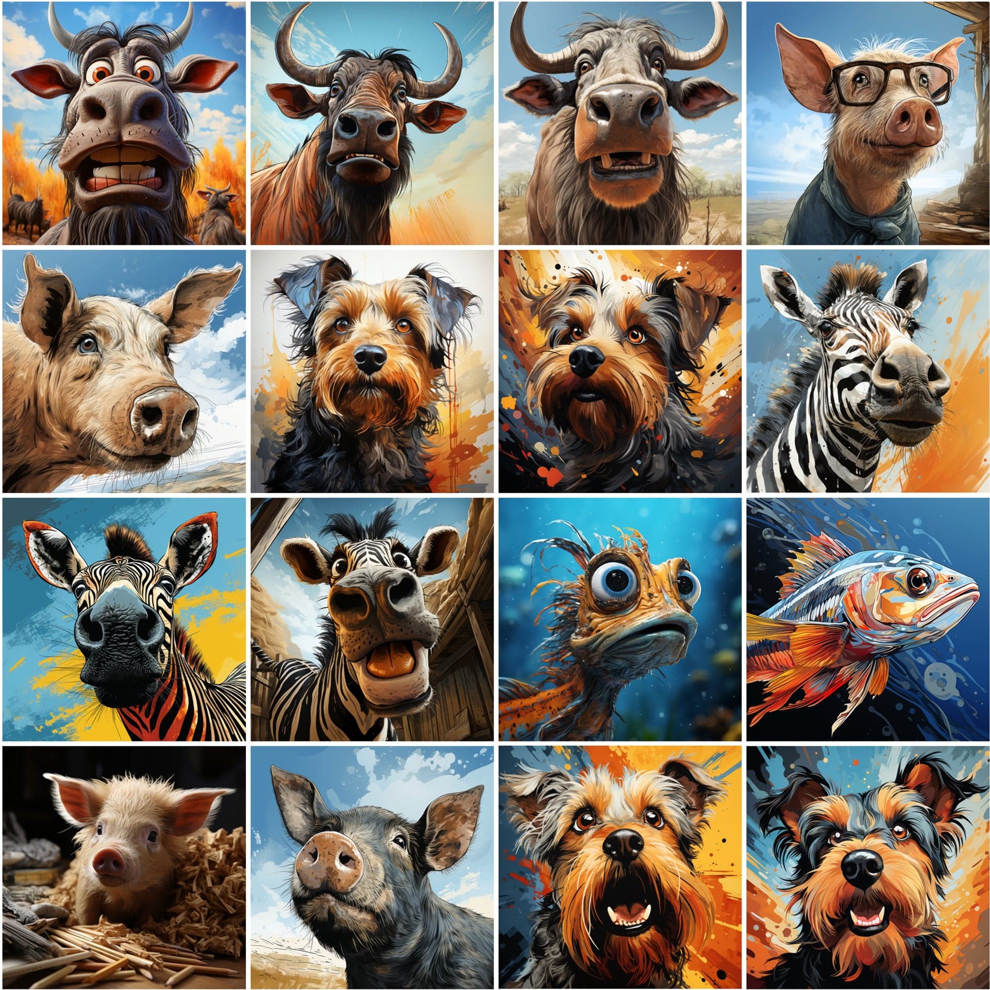 340 close-up animal illustrations collection with commercial license Digital Download Sumobundle