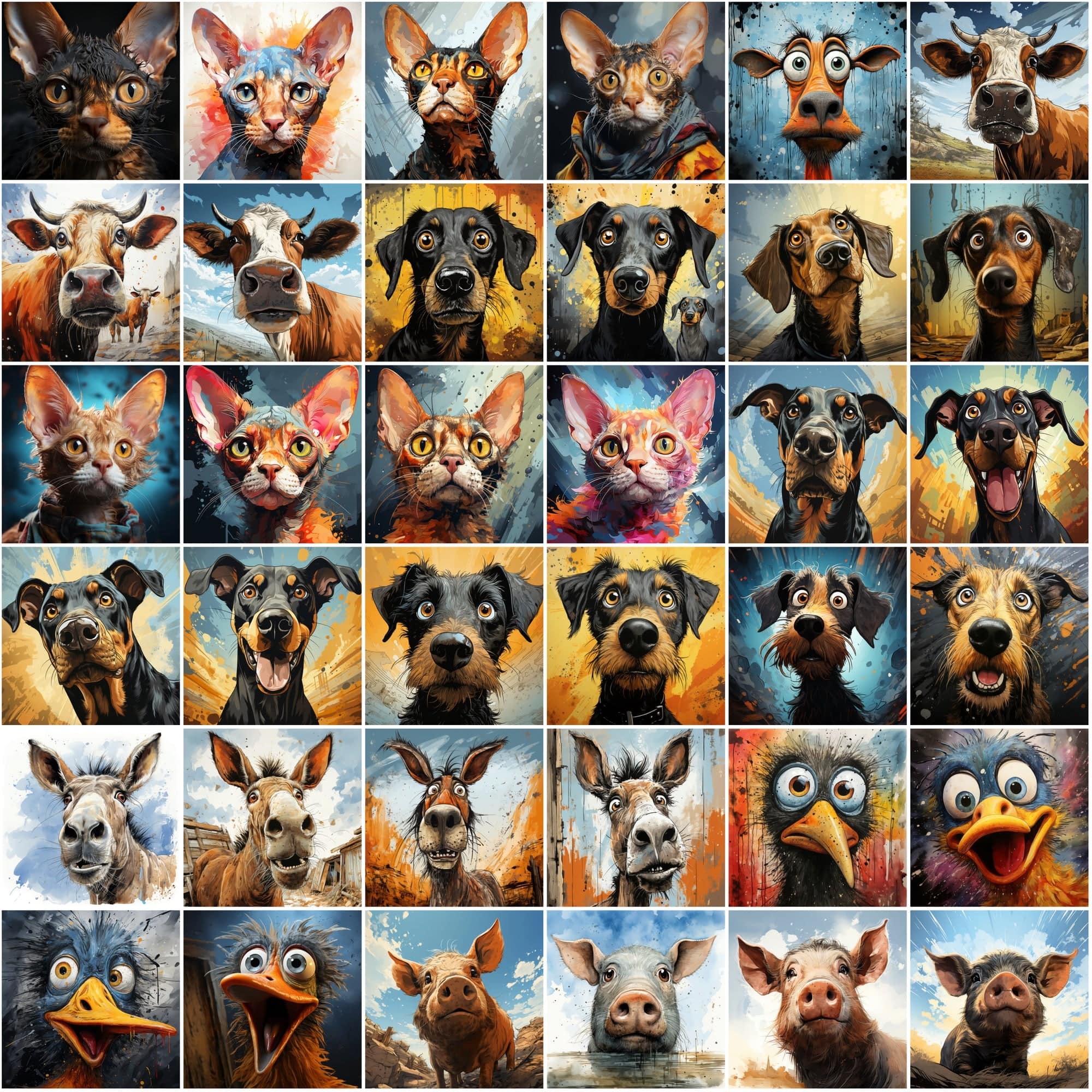 340 close-up animal illustrations collection with commercial license Digital Download Sumobundle