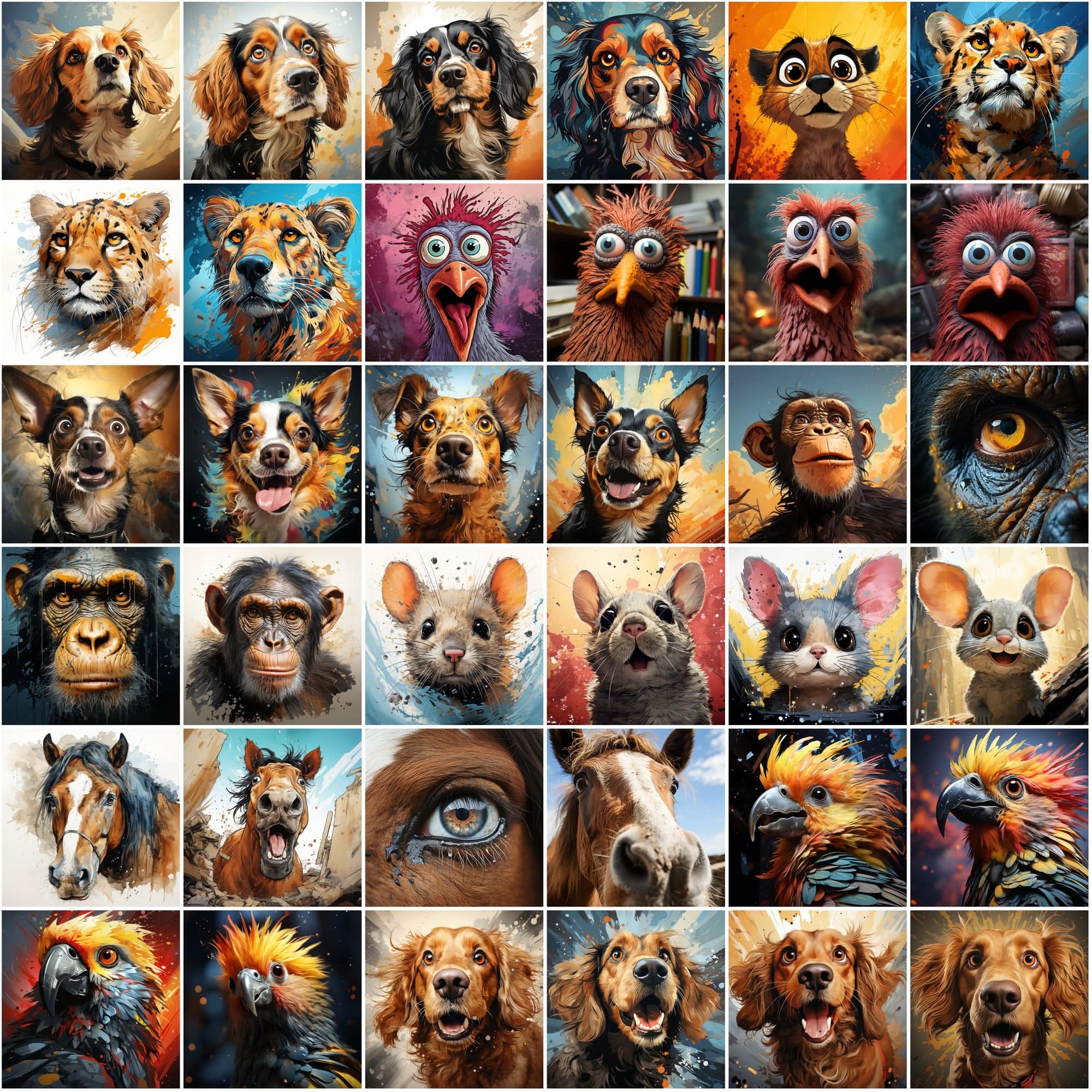 340 close-up animal illustrations collection with commercial license Digital Download Sumobundle