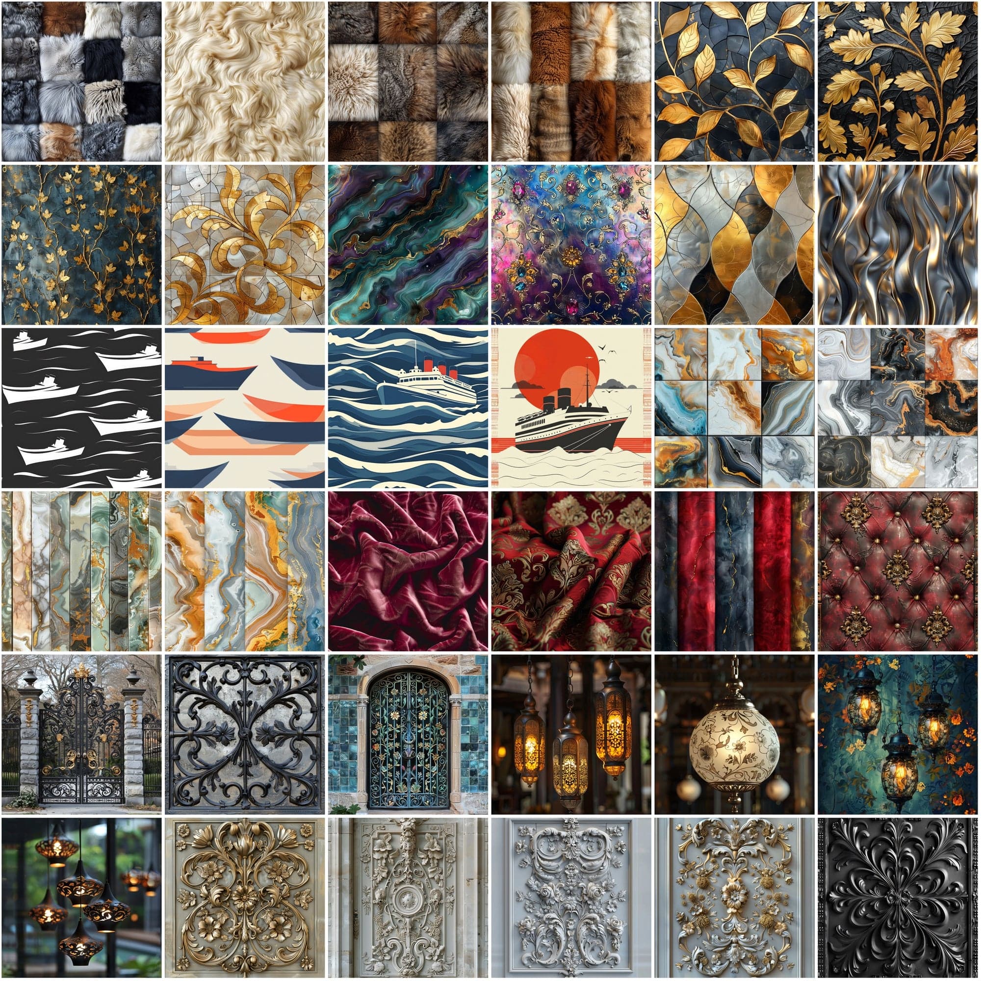 340 Seamless Texture Images with Photoshop Patterns - Abstract, Geometric, Art Deco, High-Resolution, Commercial Use Digital Download Sumobundle