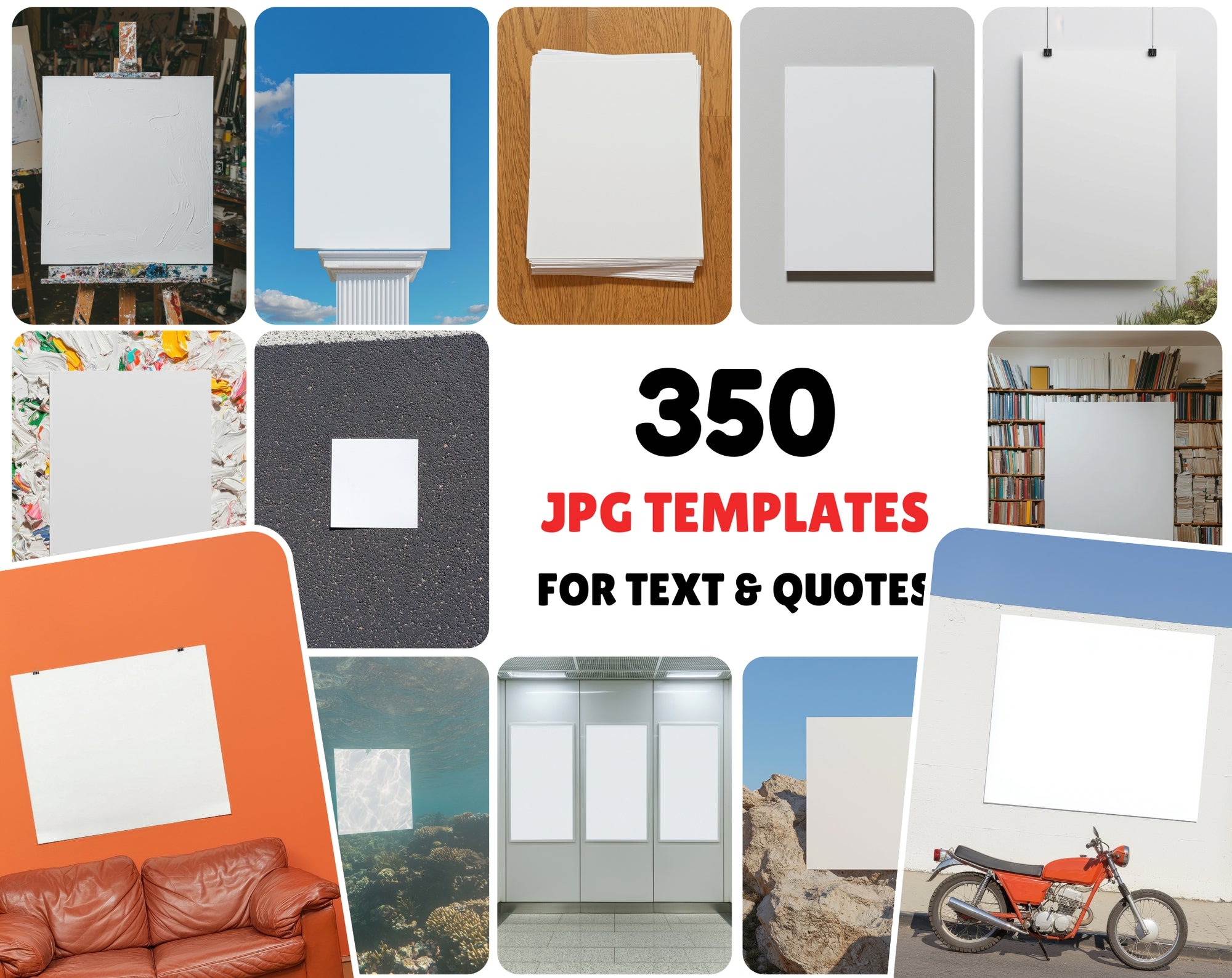 350 Creative Blank Scene Templates for Text & Design