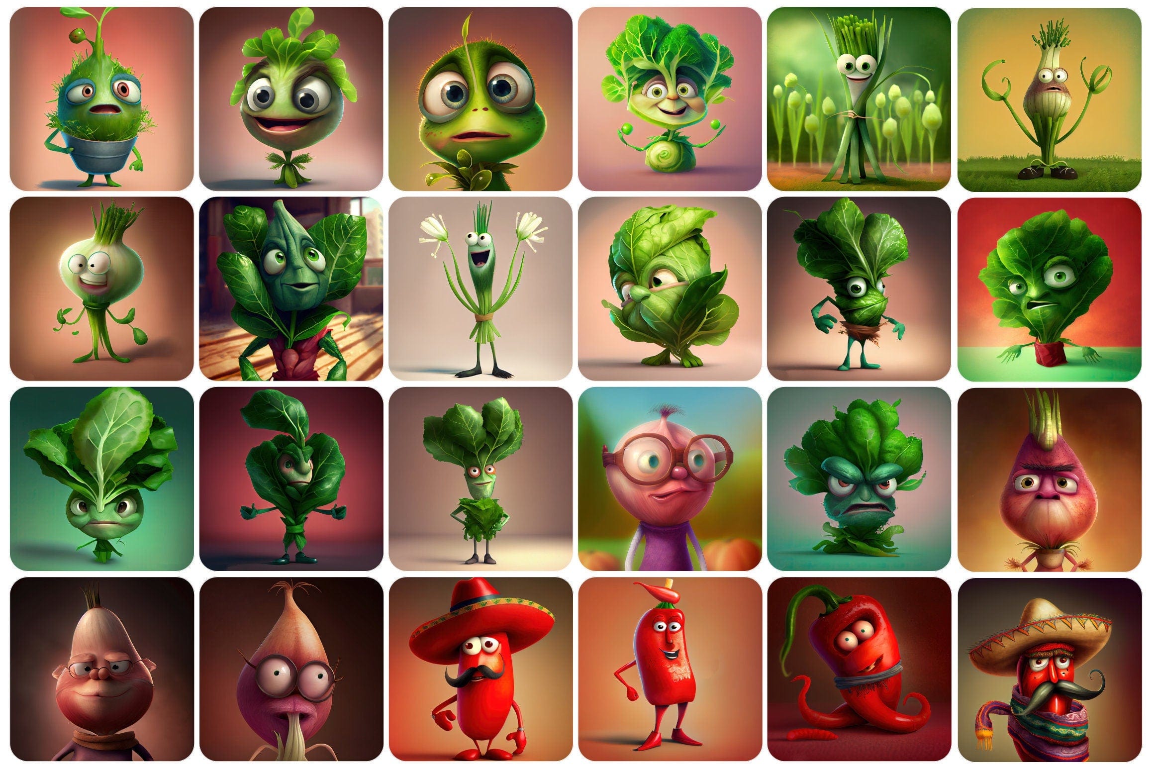 360 Funny fruits and vegetables, Printable Funny Fruit & Vegetable Designs - Commercial license Digital Download Sumobundle