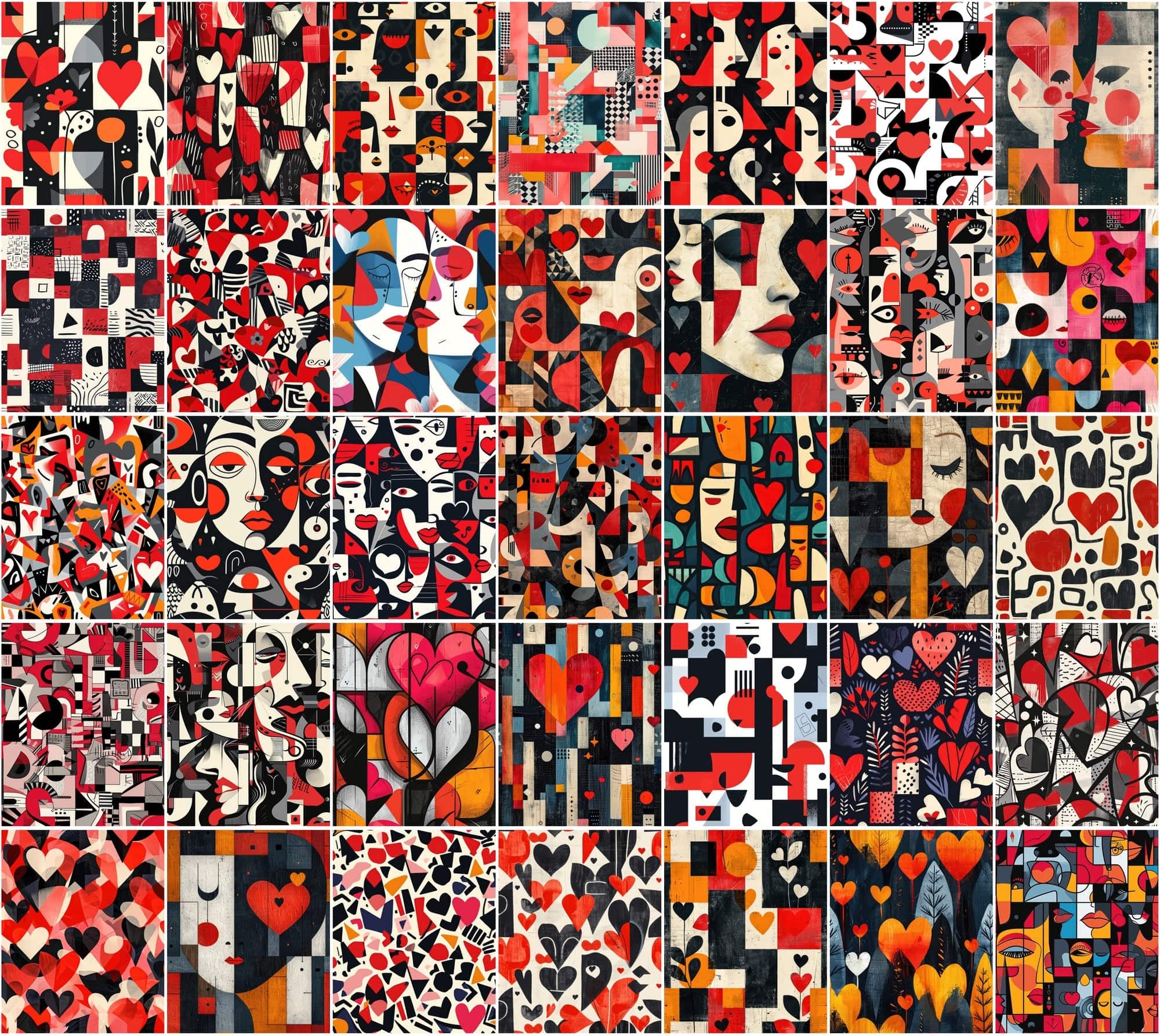 370 Valentine's Day Backgrounds - Colorful Romantic Digital Art with Commercial License Digital Download Sumobundle