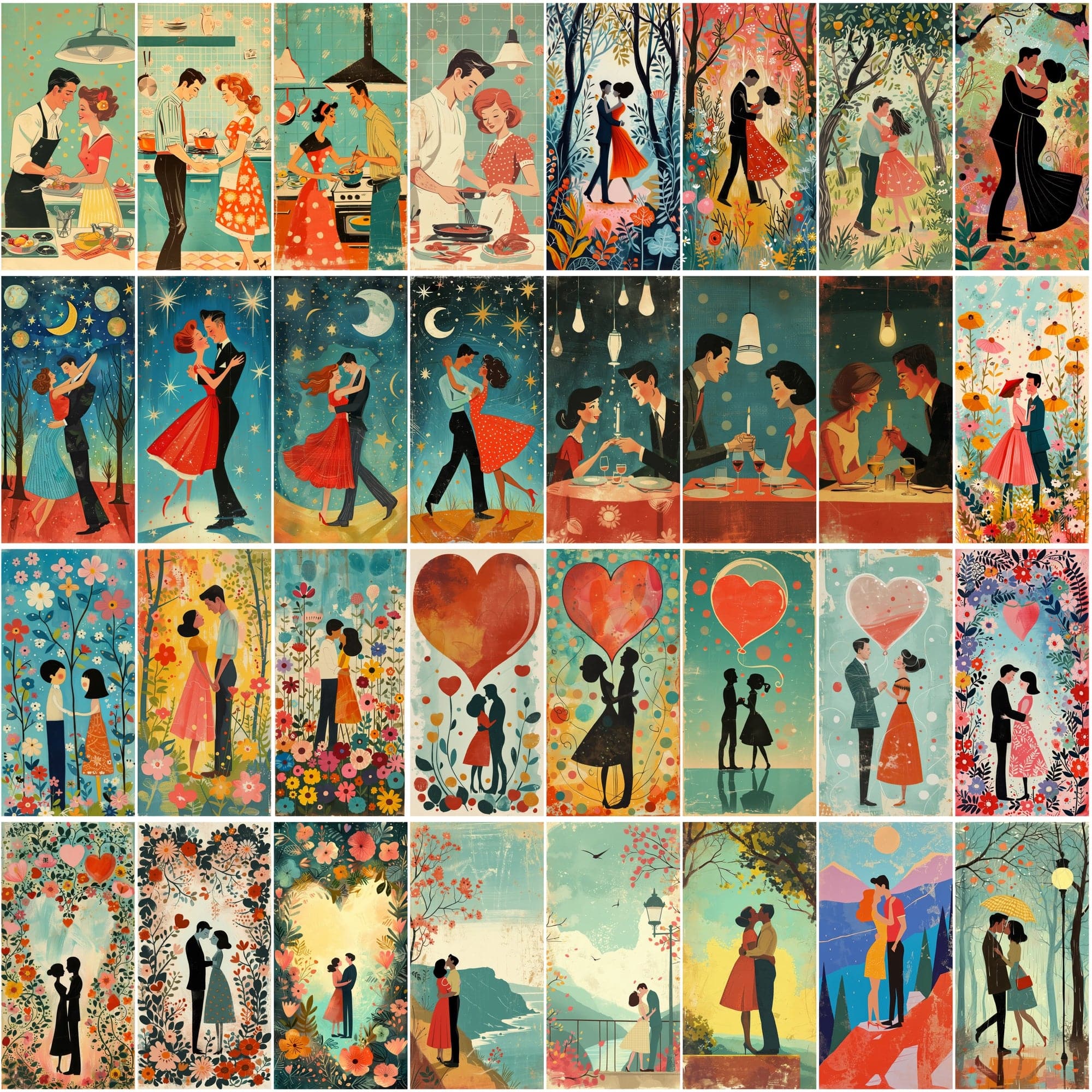 380 Unique, Hard-to-Find Retro Love Posters Digital Download Sumobundle
