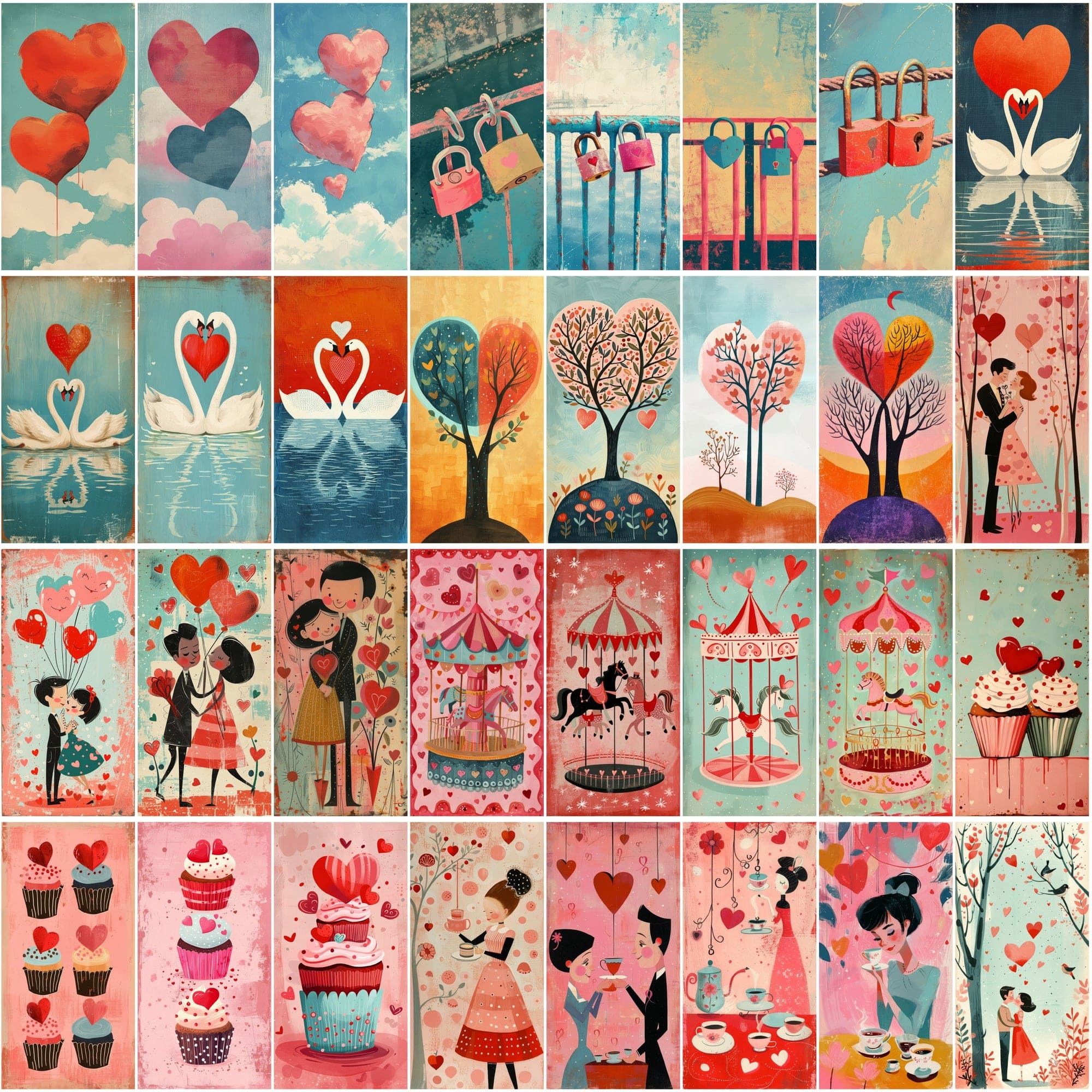 380 Unique, Hard-to-Find Retro Love Posters Digital Download Sumobundle