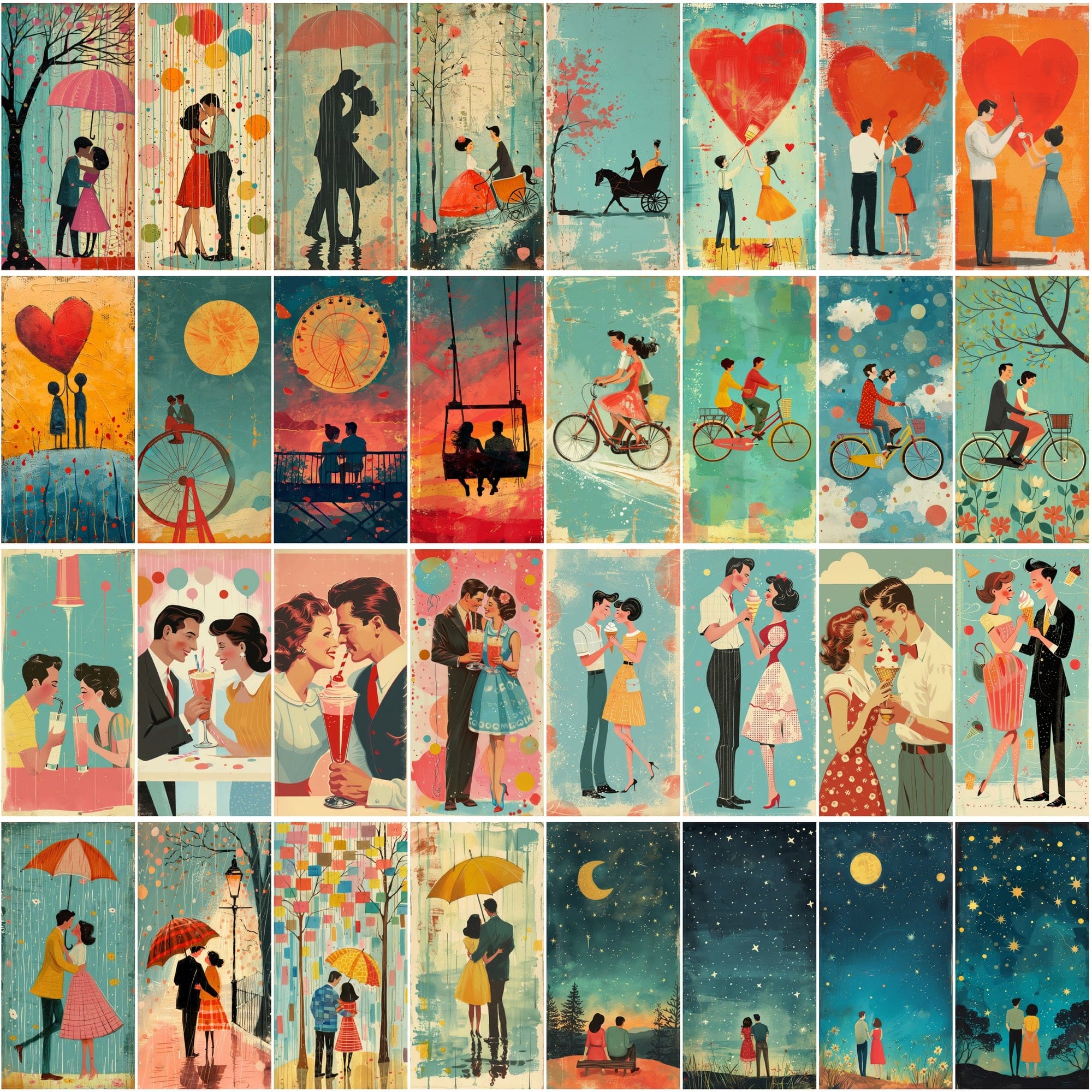 380 Unique, Hard-to-Find Retro Love Posters Digital Download Sumobundle