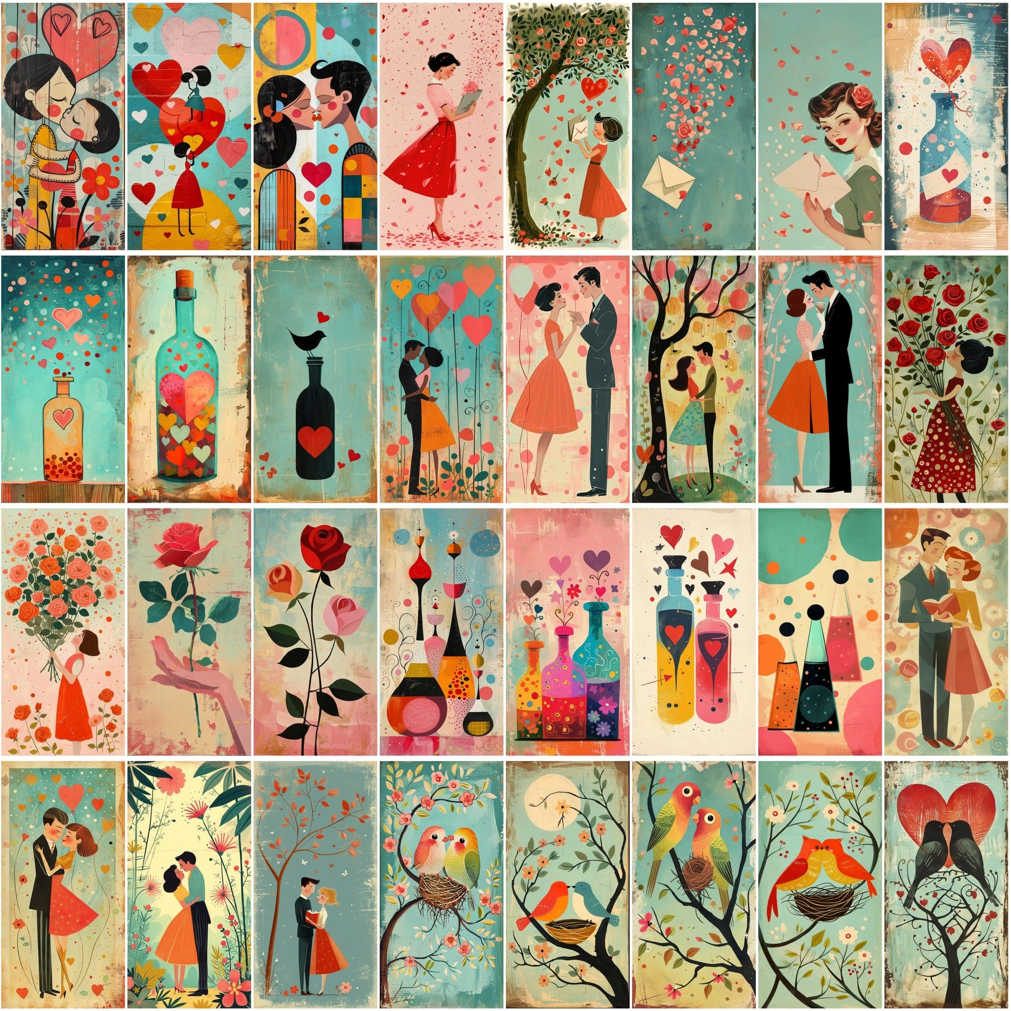 380 Unique, Hard-to-Find Retro Love Posters Digital Download Sumobundle