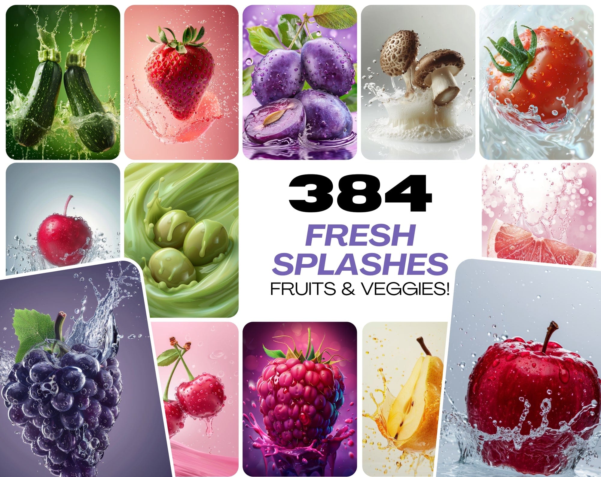 384 Bright Fruit and Vegetable Images - High Definition for Commercial Use Digital Download Sumobundle