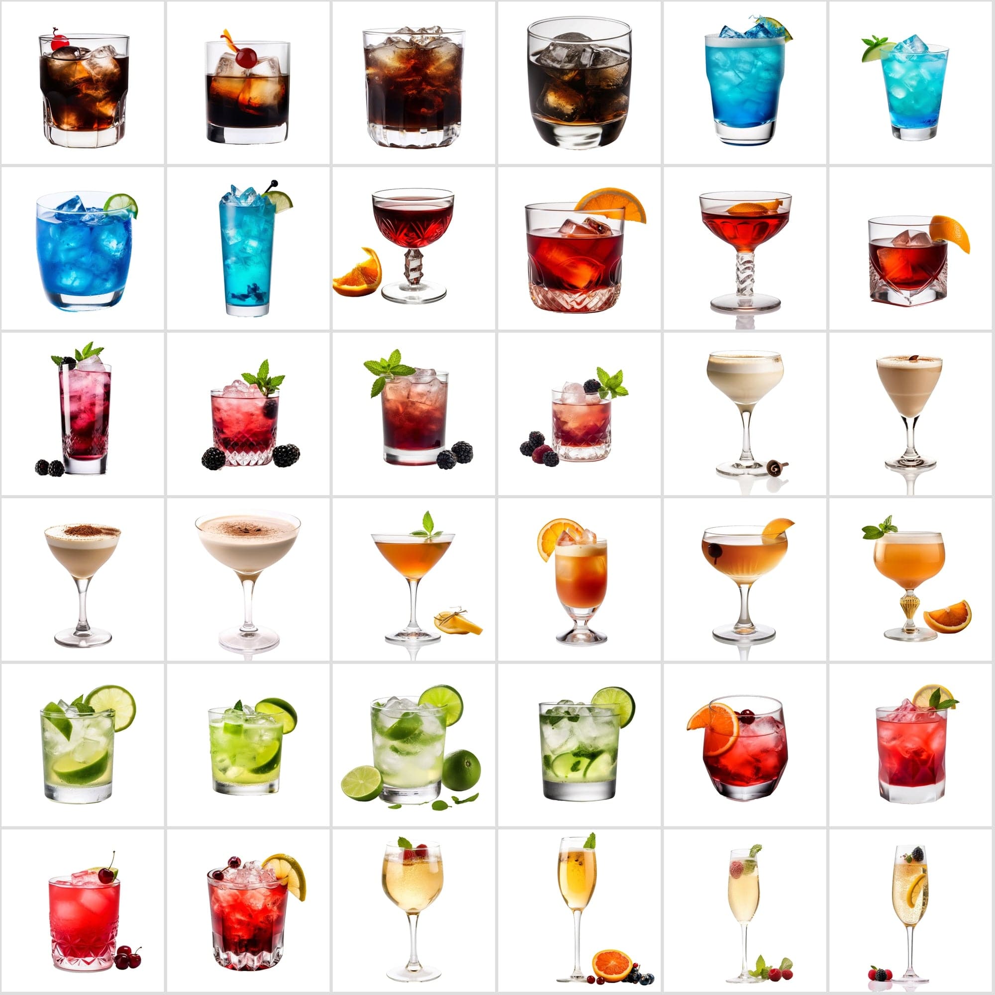 385 Cocktail Images with Transparent Background Digital Download Sumobundle