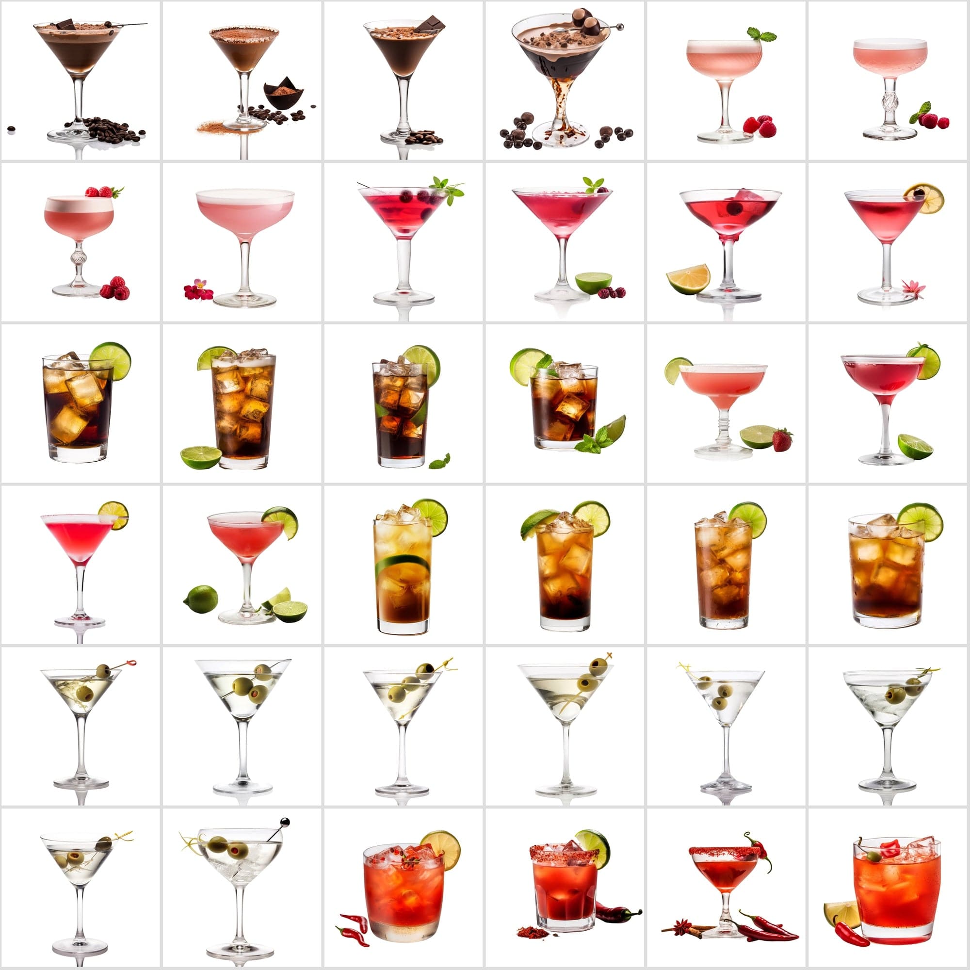 385 Cocktail Images with Transparent Background Digital Download Sumobundle