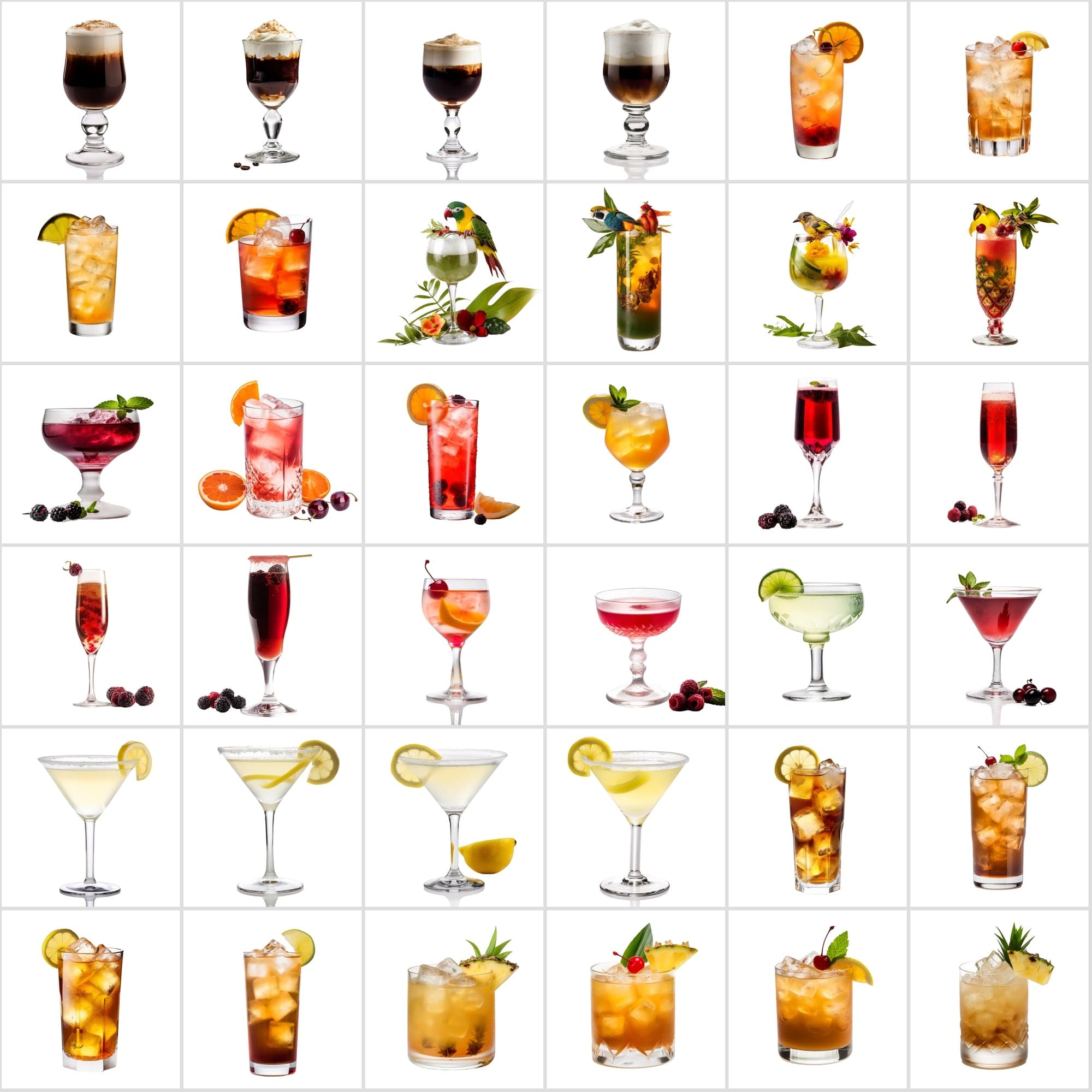 385 Cocktail Images with Transparent Background Digital Download Sumobundle