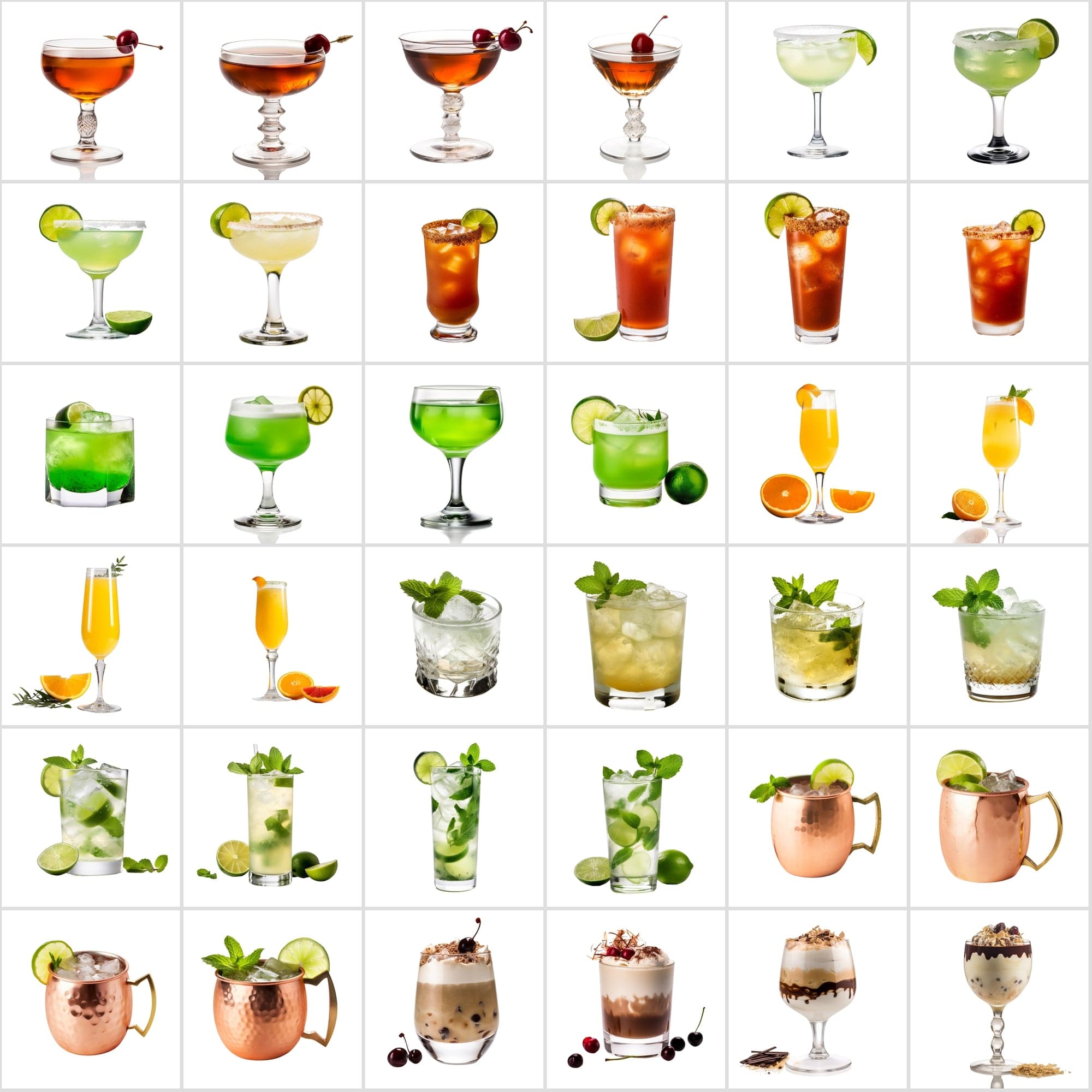 385 Cocktail Images with Transparent Background Digital Download Sumobundle