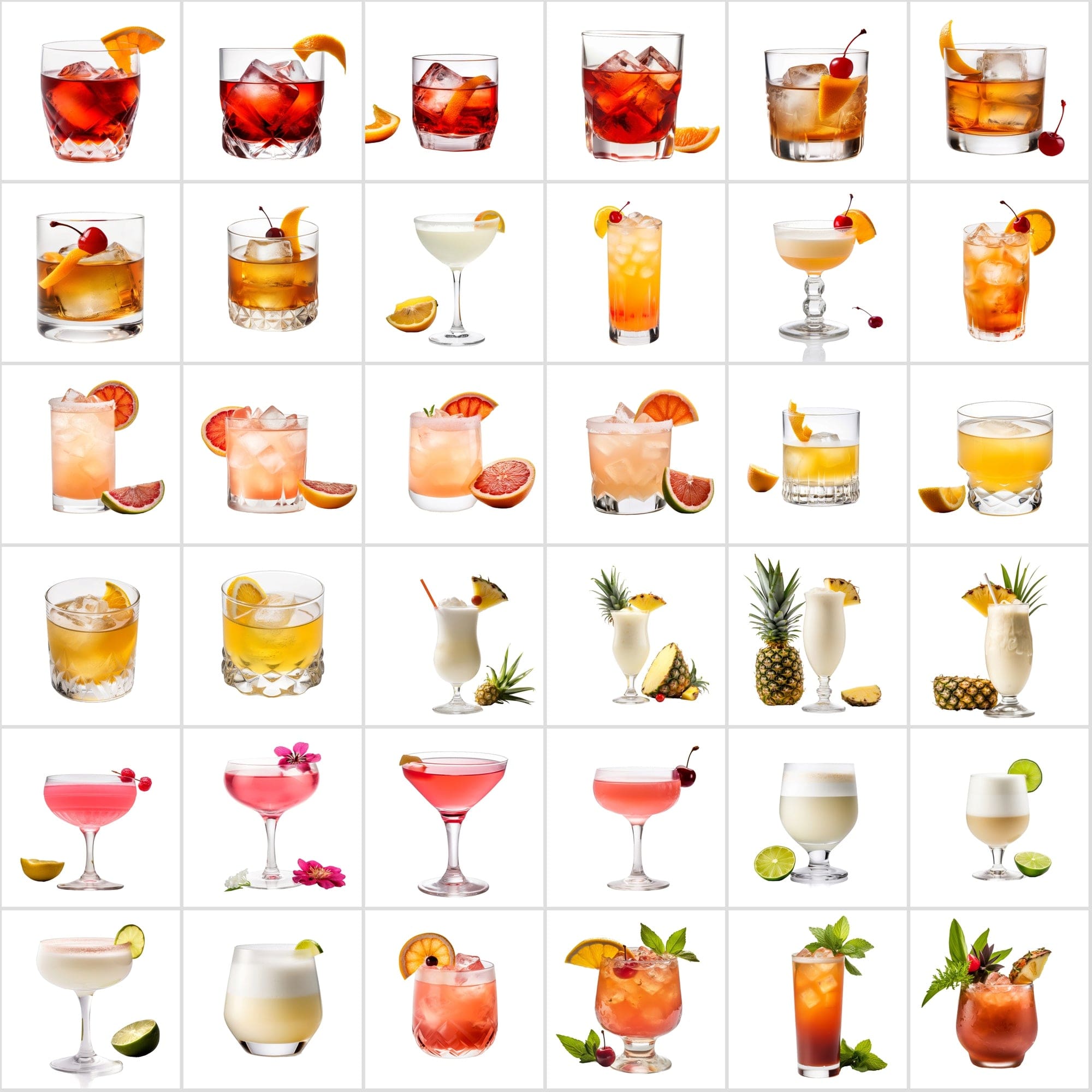 385 Cocktail Images with Transparent Background Digital Download Sumobundle