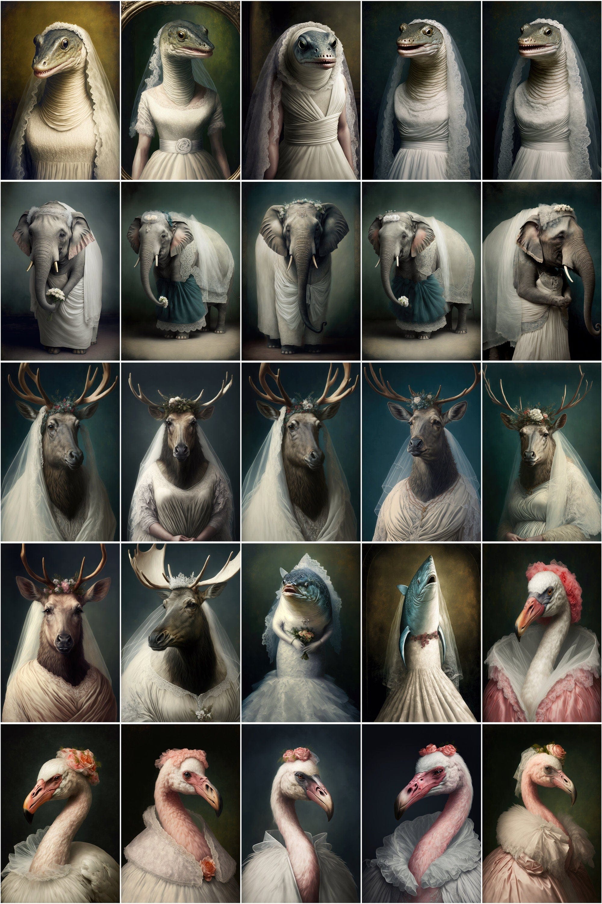 390 Animal Bridal Images, Create Your Own Love Story with 390 Enchanting Animal Bridal Images, Wedding clipart, Bride animals clipart Digital Download Sumobundle