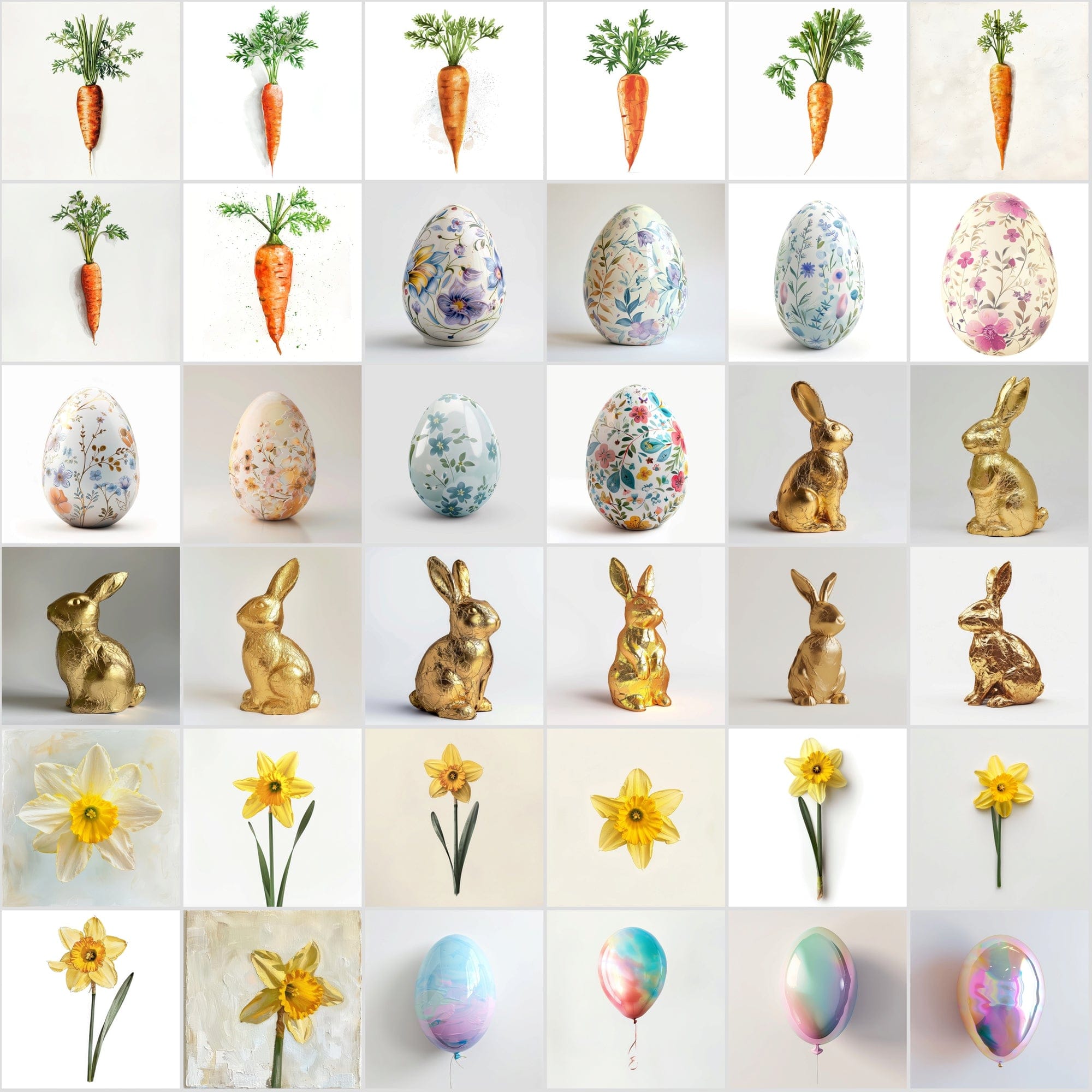 390 High-Resolution Easter Clipart Bundle - Easter Bunny, Egg Hunt Graphics, Printable Art, Commercial Use Digital Download Sumobundle