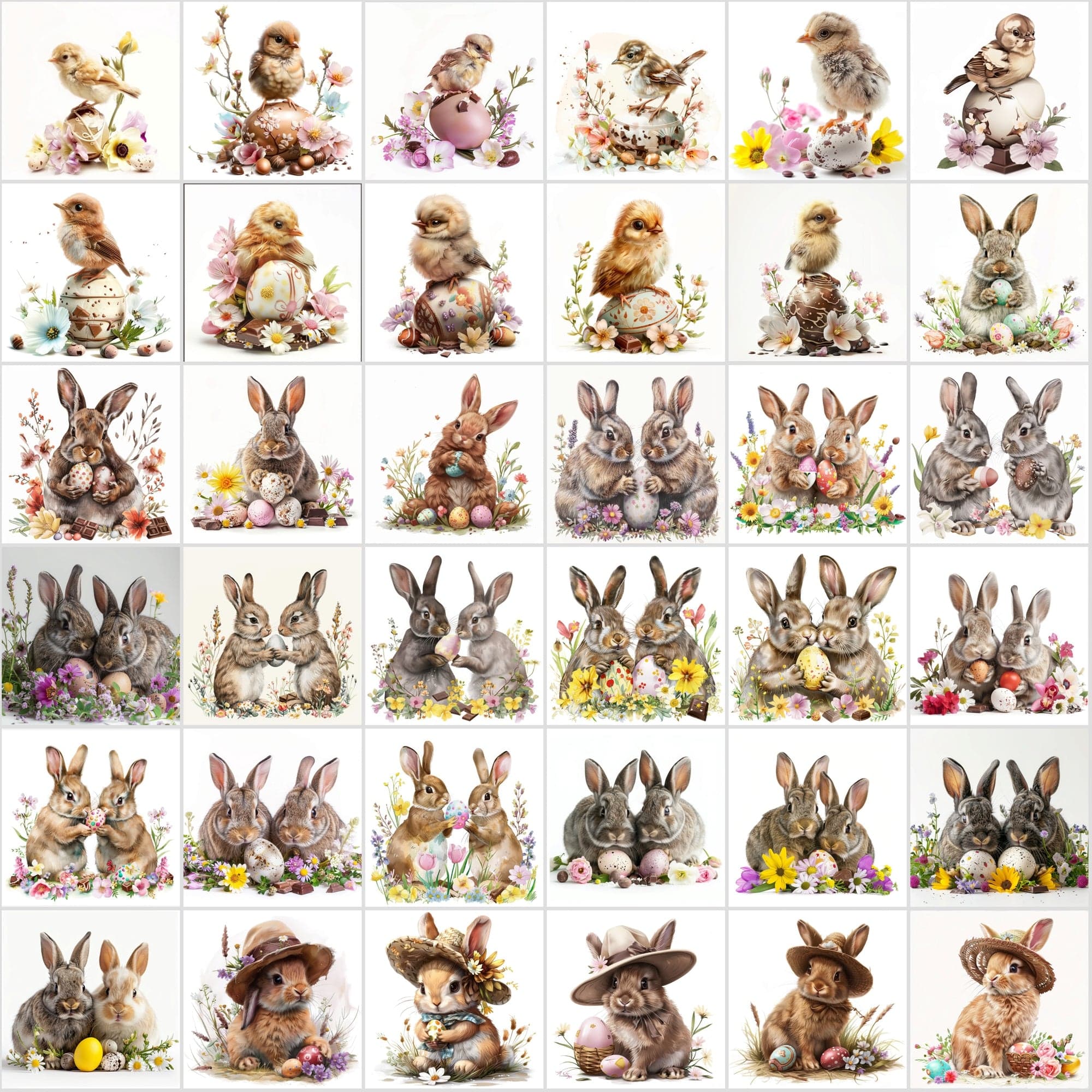 390 High-Resolution Easter Clipart Bundle - Easter Bunny, Egg Hunt Graphics, Printable Art, Commercial Use Digital Download Sumobundle