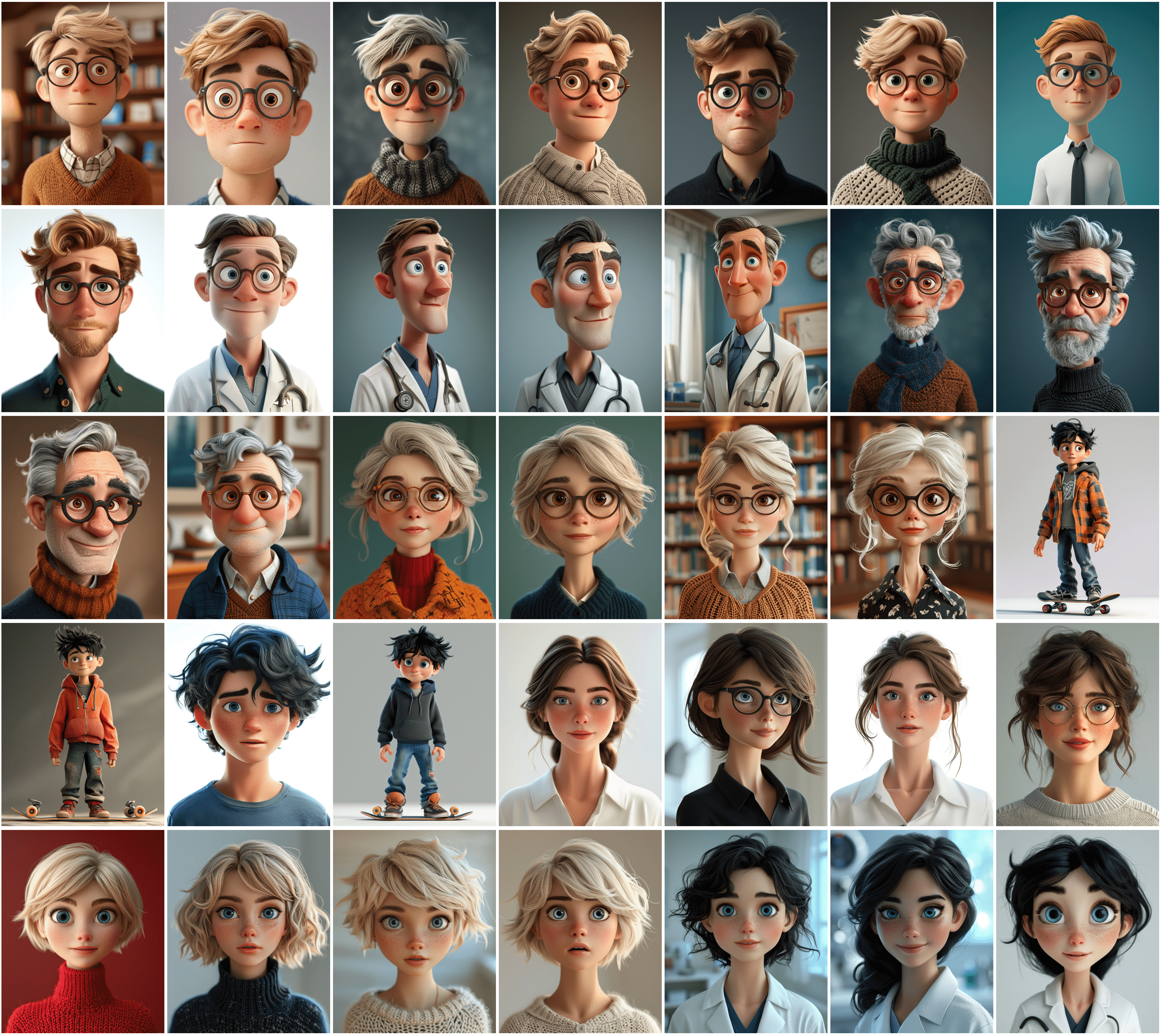 390 Unique 3D Character Images - Diverse Professions - High-Resolution Digital Art with Commercial License Digital Download Sumobundle