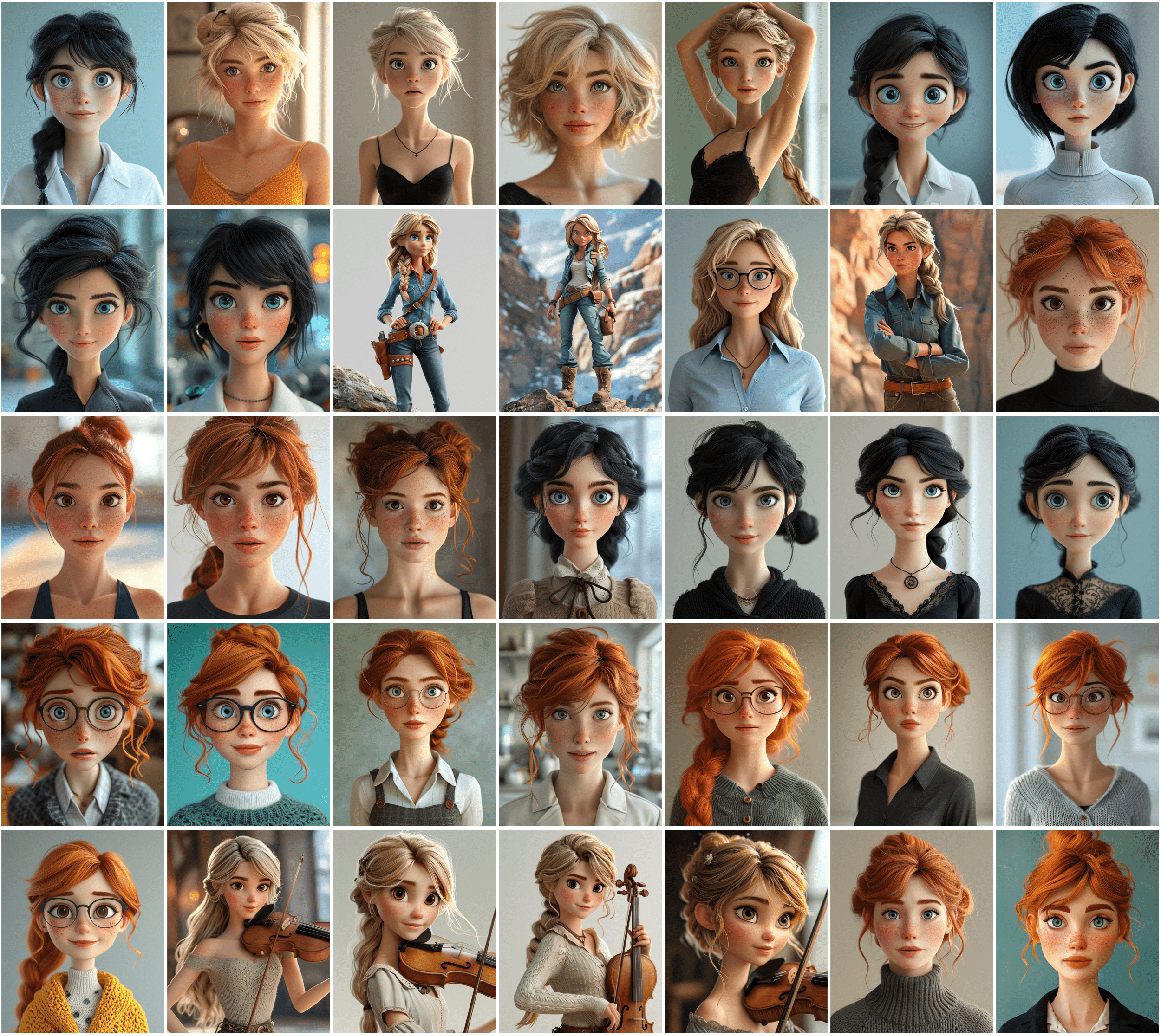390 Unique 3D Character Images - Diverse Professions - High-Resolution Digital Art with Commercial License Digital Download Sumobundle