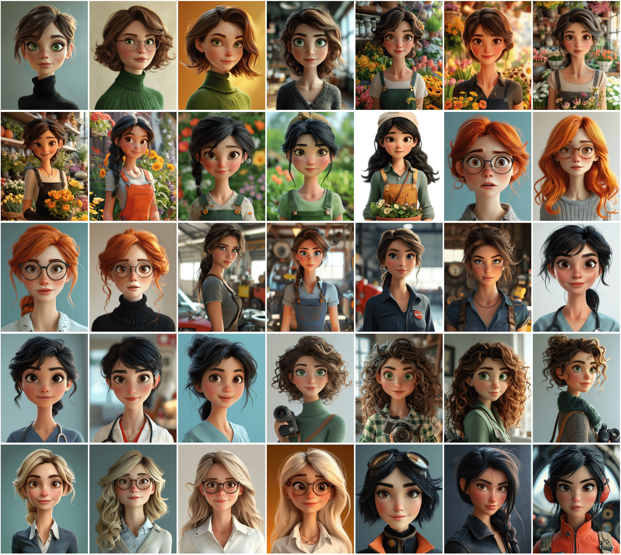 390 Unique 3D Character Images - Diverse Professions - High-Resolution Digital Art with Commercial License Digital Download Sumobundle