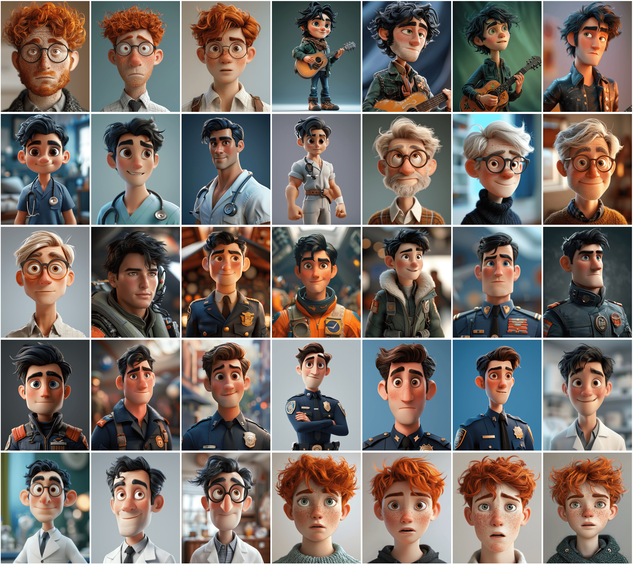 390 Unique 3D Character Images - Diverse Professions - High-Resolution Digital Art with Commercial License Digital Download Sumobundle