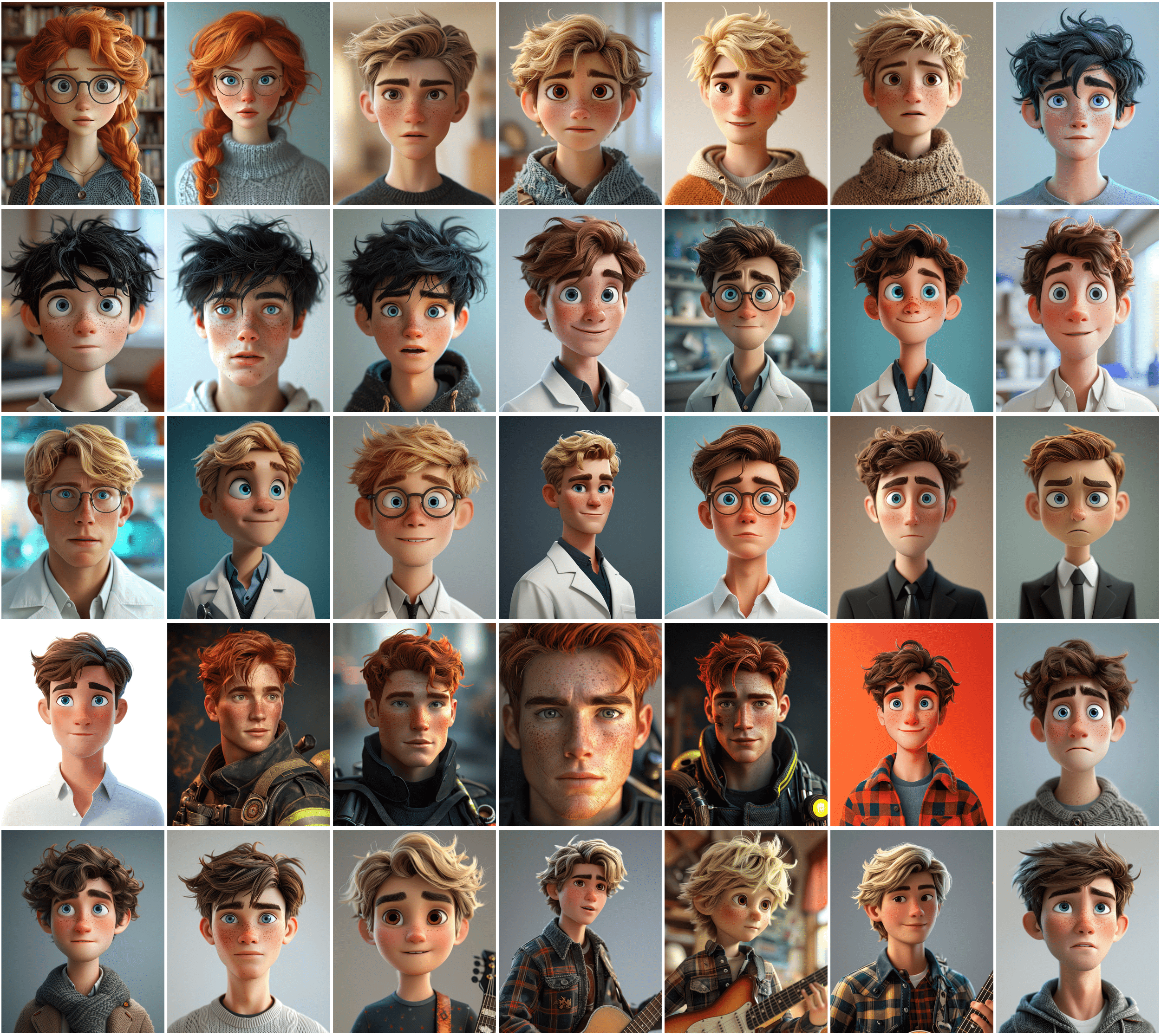 390 Unique 3D Character Images - Diverse Professions - High-Resolution Digital Art with Commercial License Digital Download Sumobundle