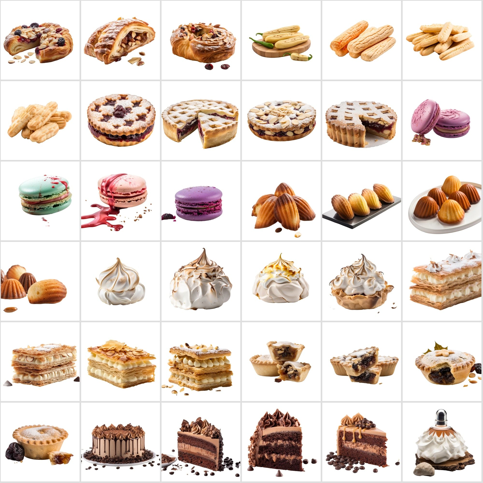 395 Patisserie Images Collection with Transparent Background Digital Download Sumobundle