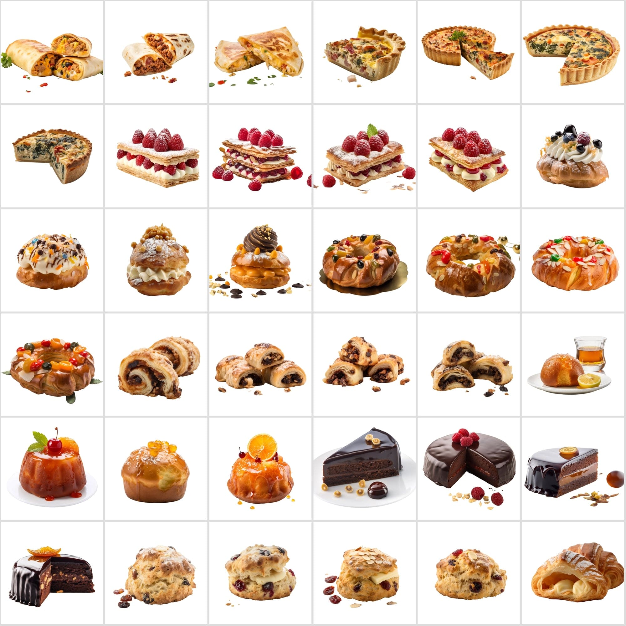 395 Patisserie Images Collection with Transparent Background Digital Download Sumobundle