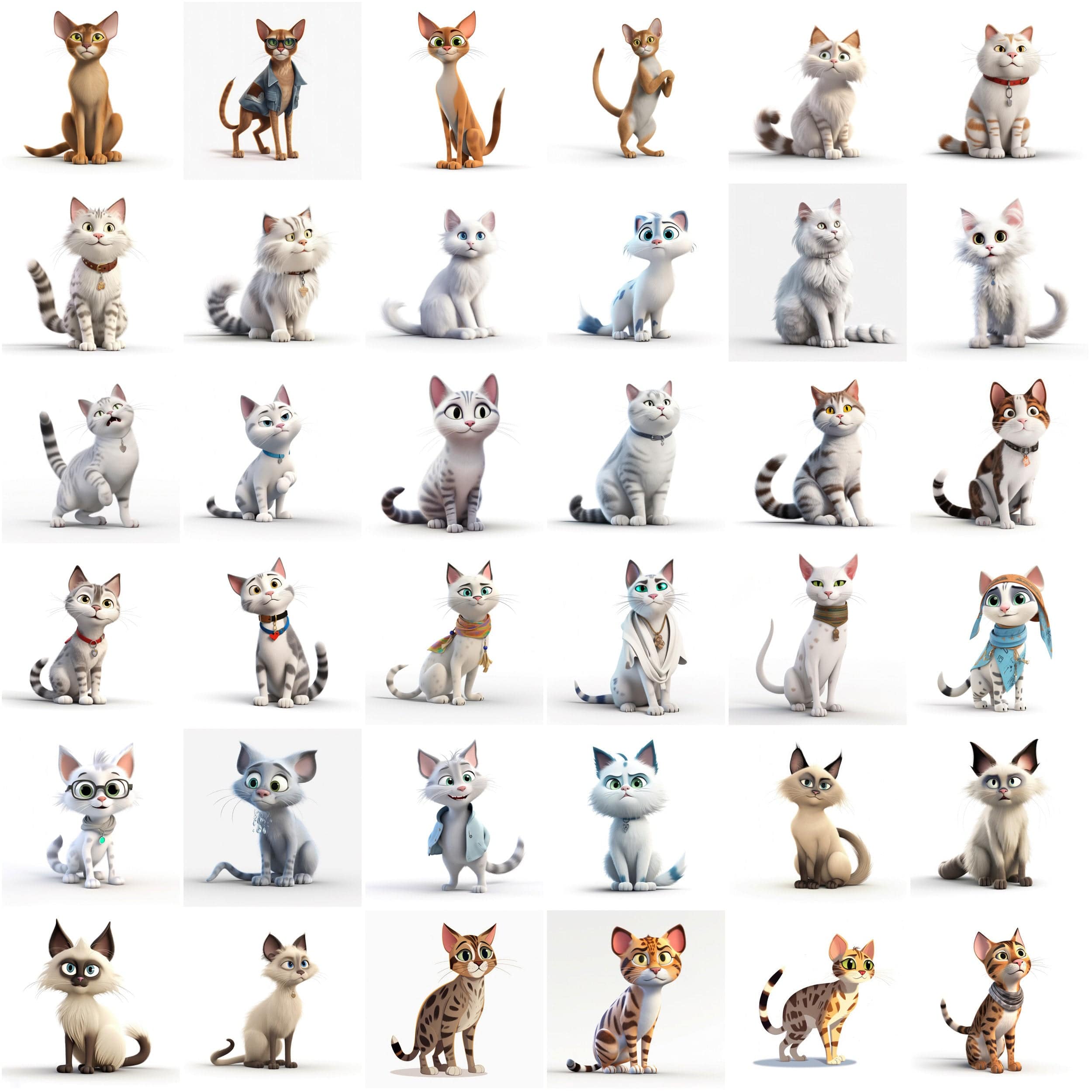 3D & Cartoon Cat Image Bundle - 370 Transparent PNG Cat Graphics for Creative Projects - Ultimate Cat Lovers' 3D Cartoon Image Collection Digital Download Sumobundle