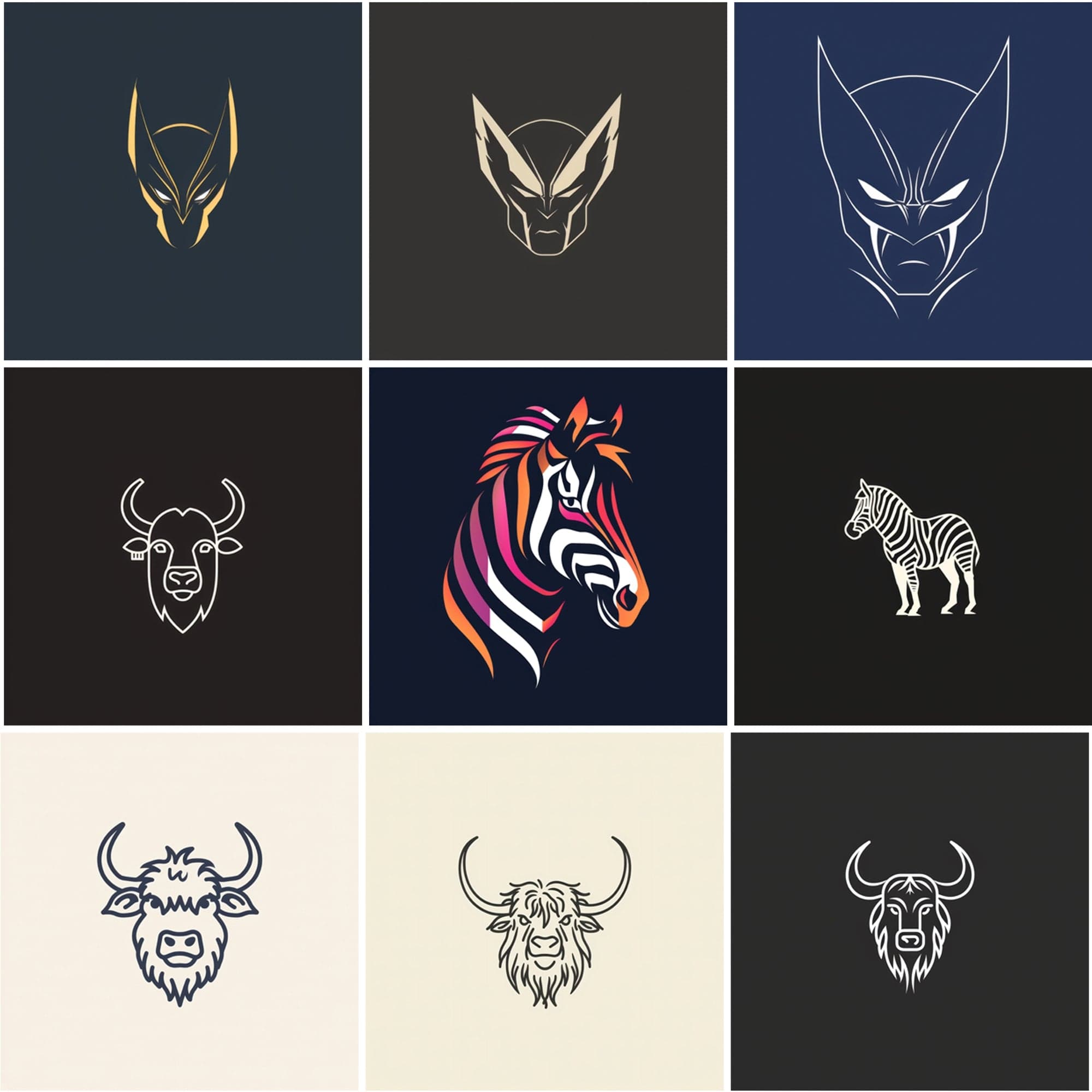 400 Minimal Animal Illustrations | Simple Lineart Designs Digital Download Sumobundle