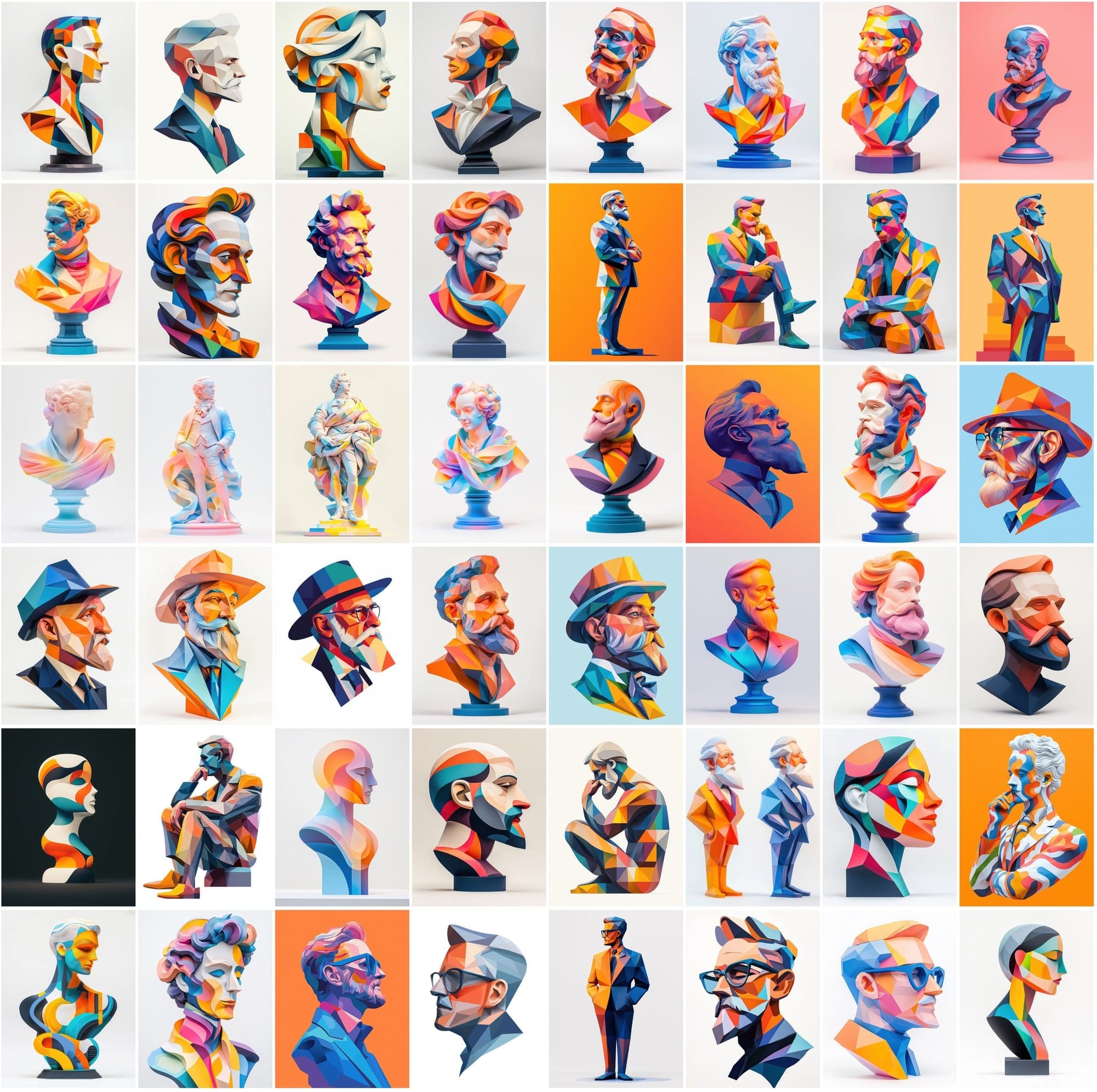 400 Polygonal Musician-Inspired Illustrations Digital Download Sumobundle