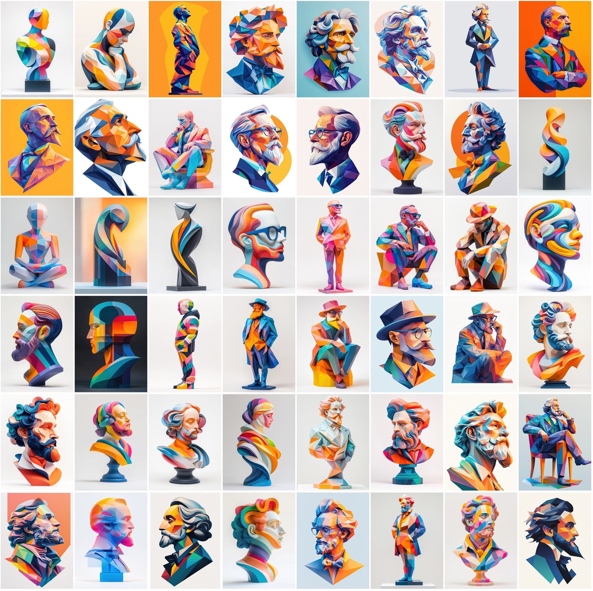 400 Polygonal Musician-Inspired Illustrations Digital Download Sumobundle