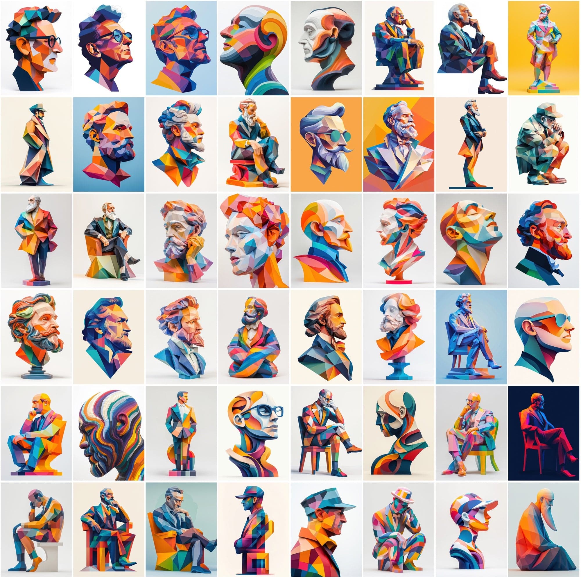 400 Polygonal Musician-Inspired Illustrations Digital Download Sumobundle
