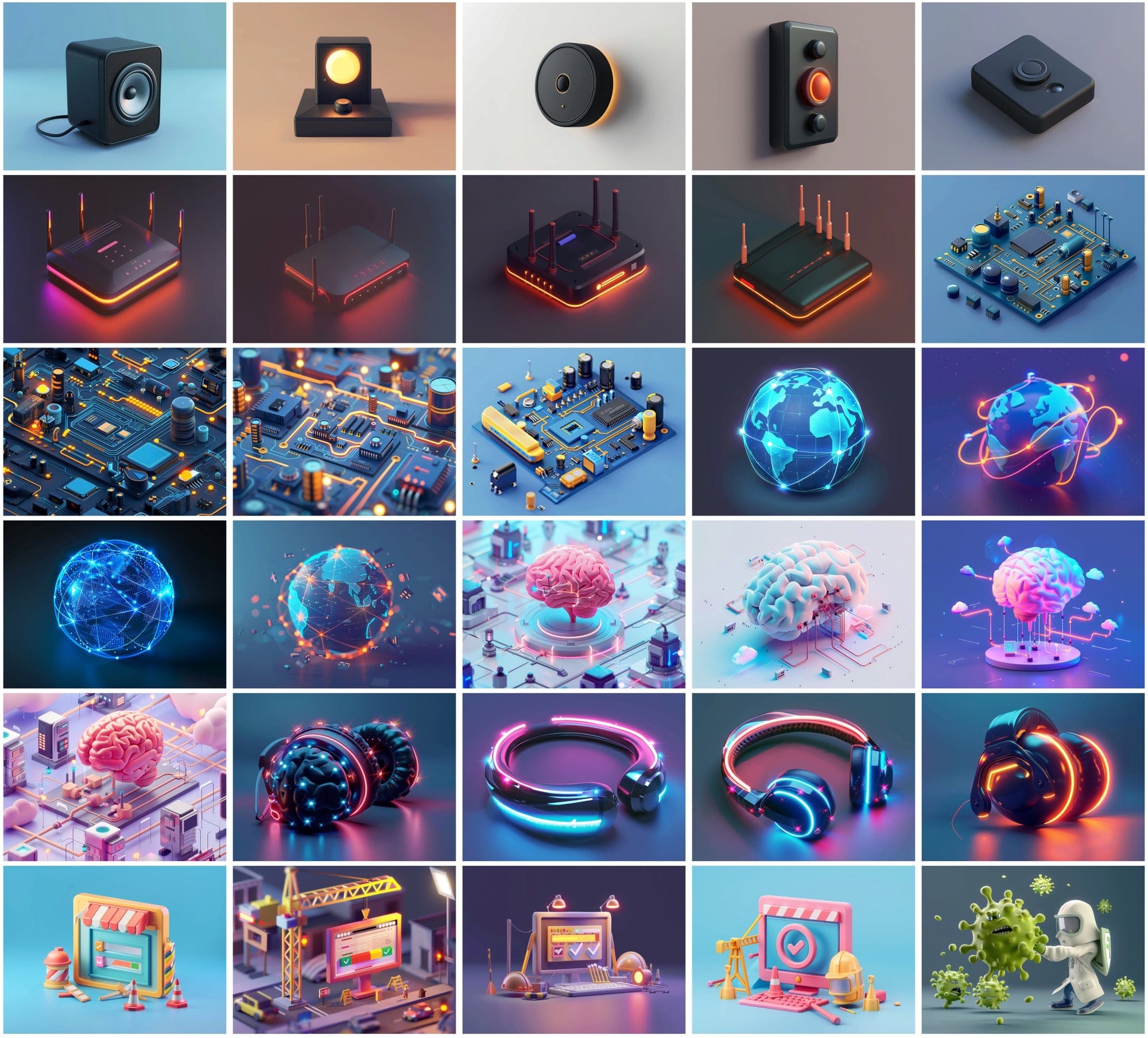 400 Tech-Themed Illustrations for Designers & Creators Digital Download Sumobundle