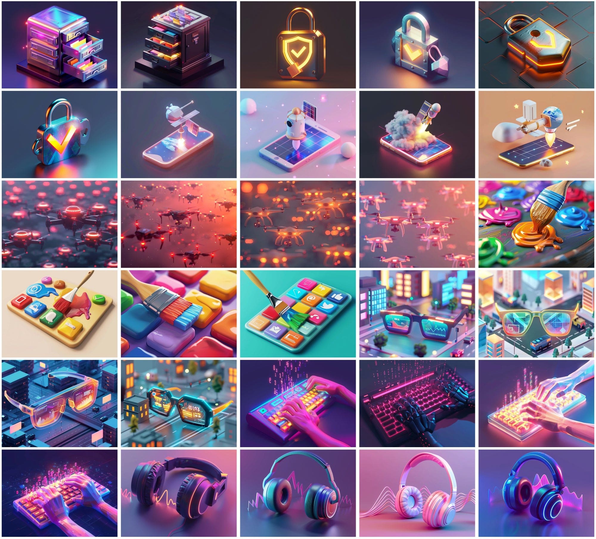 400 Tech-Themed Illustrations for Designers & Creators Digital Download Sumobundle