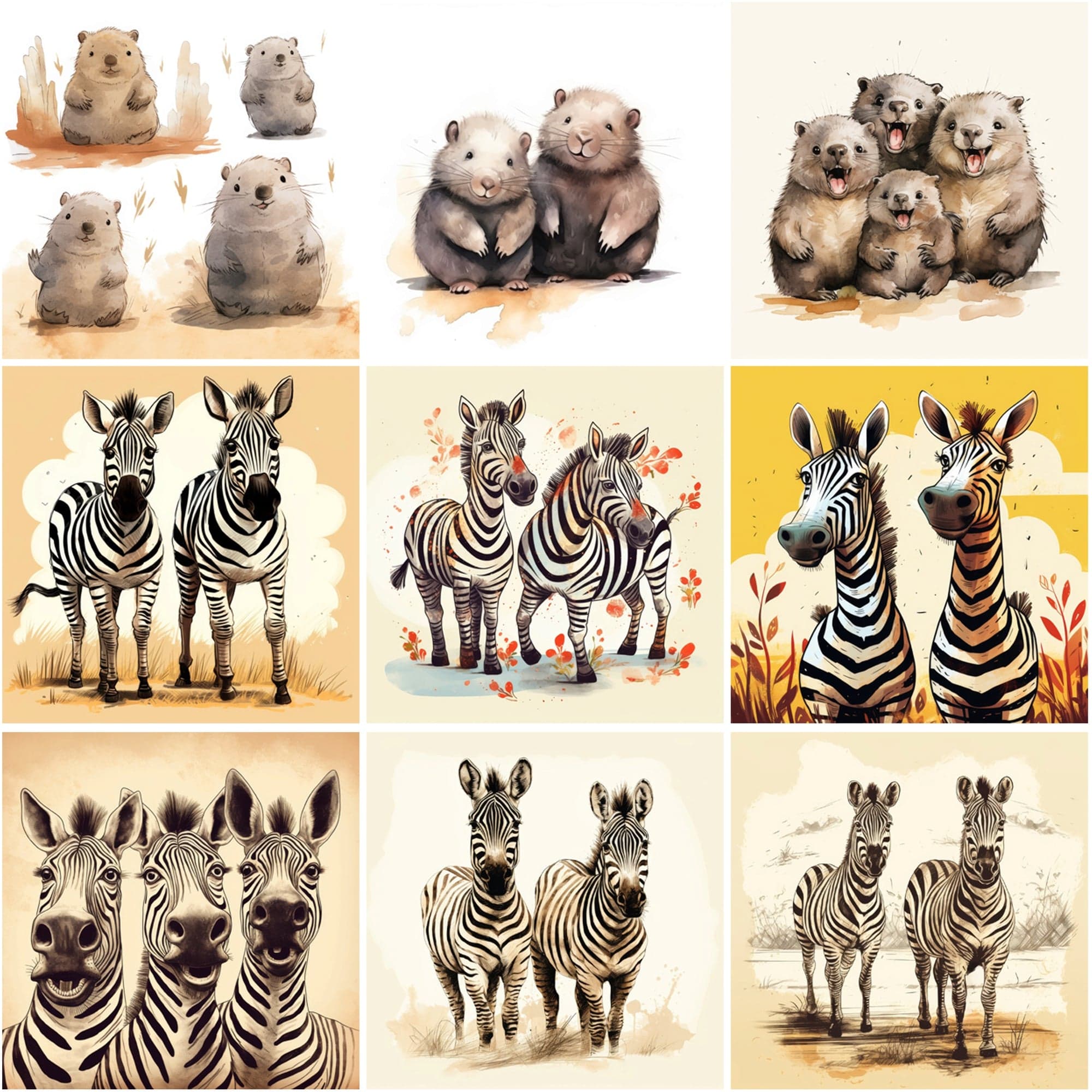440 Vintage Animal Illustrations Bundle - Funny & Cute Digital Art with Commercial License, Digital Download Sumobundle