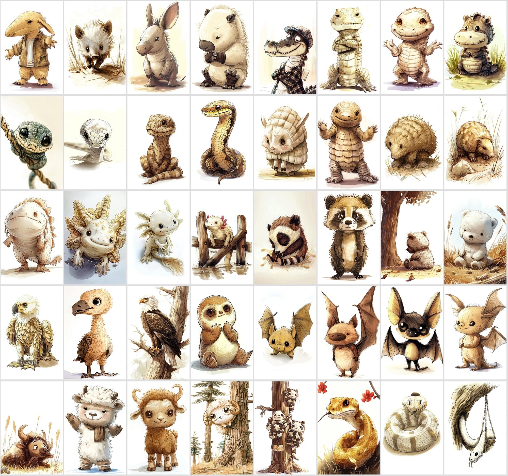 460 Pastel & Desaturated Animal Digital Images Digital Download Sumobundle