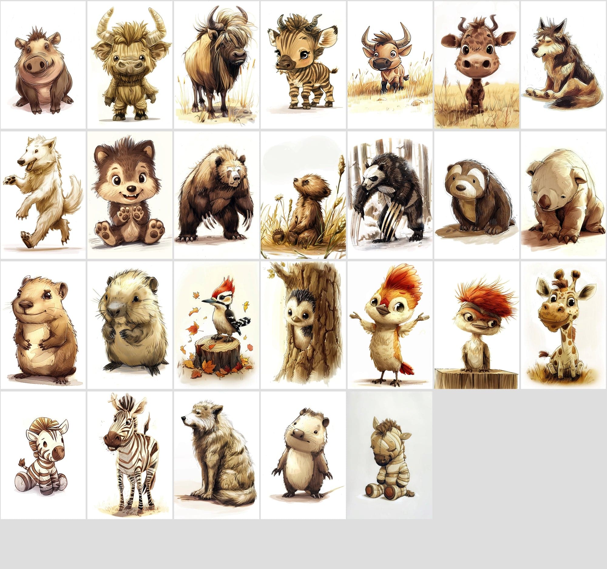460 Pastel & Desaturated Animal Digital Images Digital Download Sumobundle