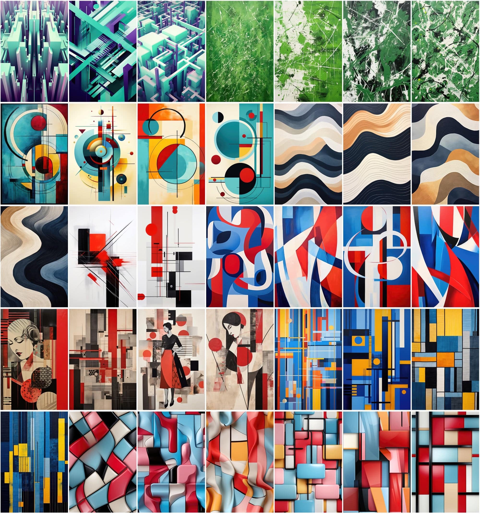 460 Premium Abstract Backgrounds: Action Painting, Geometric Designs, and Modernist Compositions - Commercial License Included Digital Download Sumobundle