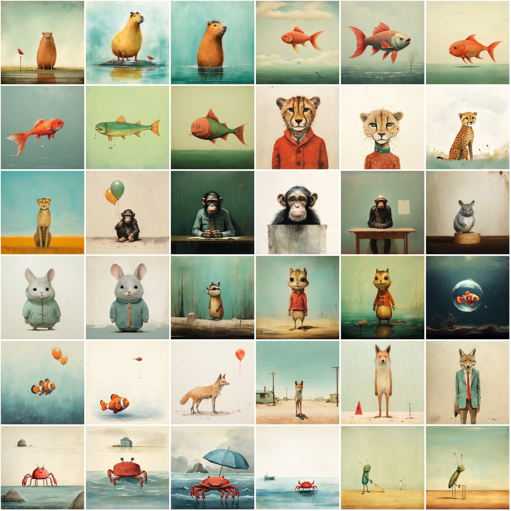 470 Whimsical Wonders: Colorful Animal & Creature Art Collection with Commercial License Digital Download Sumobundle