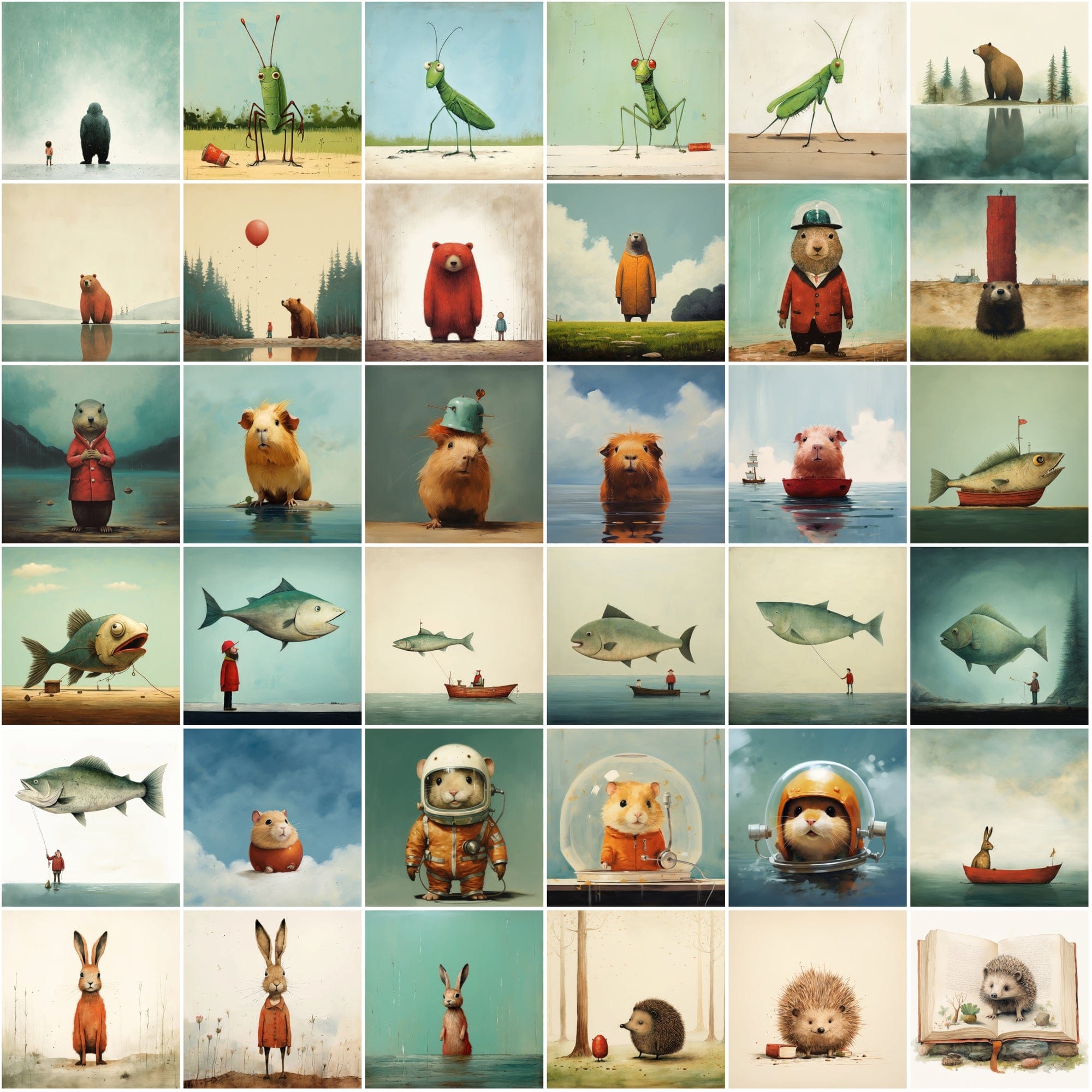 470 Whimsical Wonders: Colorful Animal & Creature Art Collection with Commercial License Digital Download Sumobundle