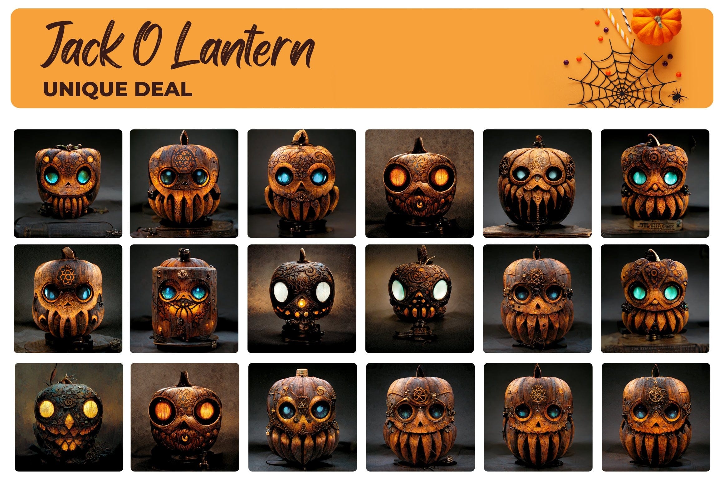 53 Jack-O-Lantern graphics Digital Download Sumobundle