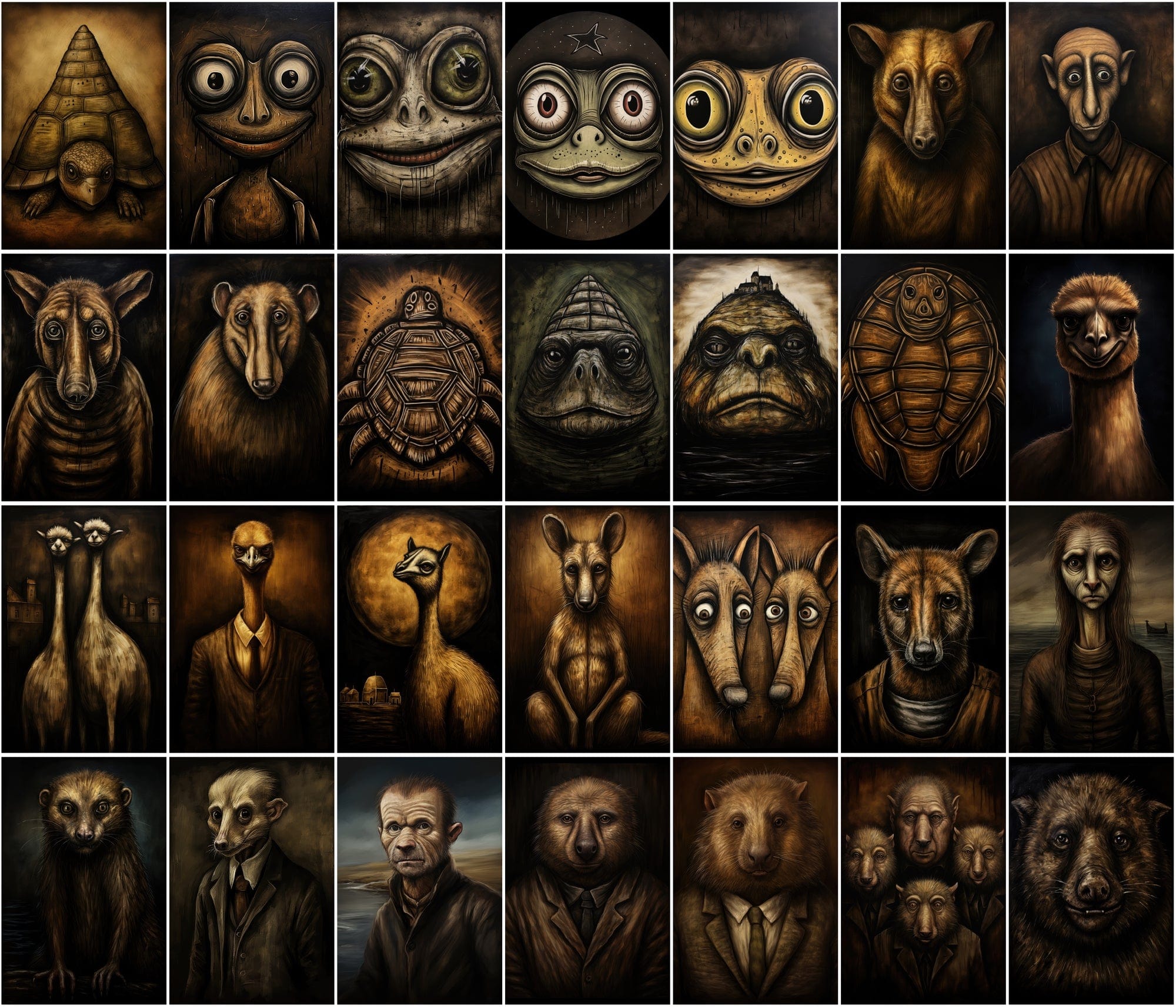 535 Unique Dark Animal Illustrations with Commercial License Digital Download Sumobundle
