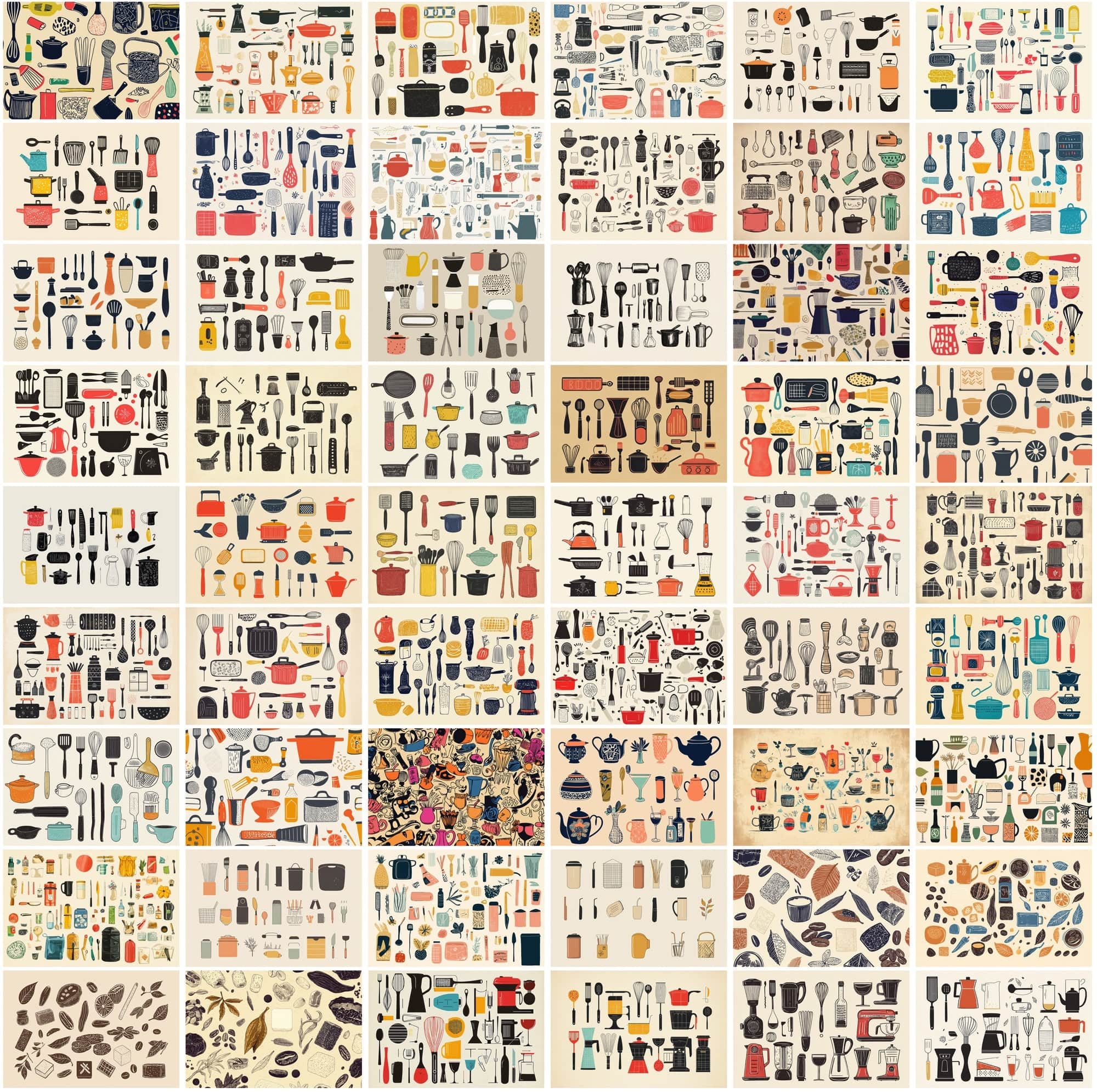 540 Vibrant Collage Backgrounds: Fruits, Veggies, Kitchenware & More | Commercial License Digital Download Sumobundle